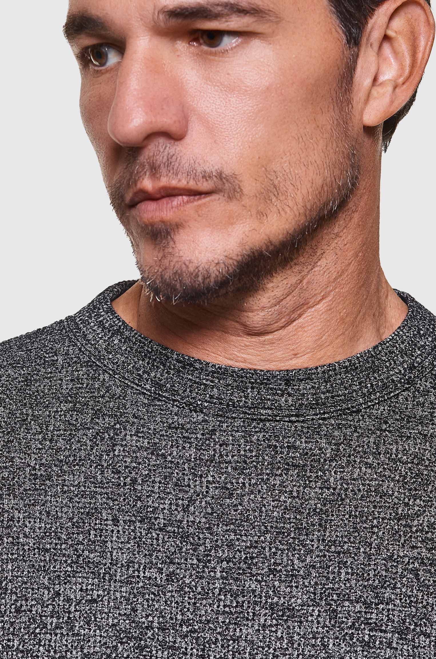 Manga Longa Wave Mescla Preto