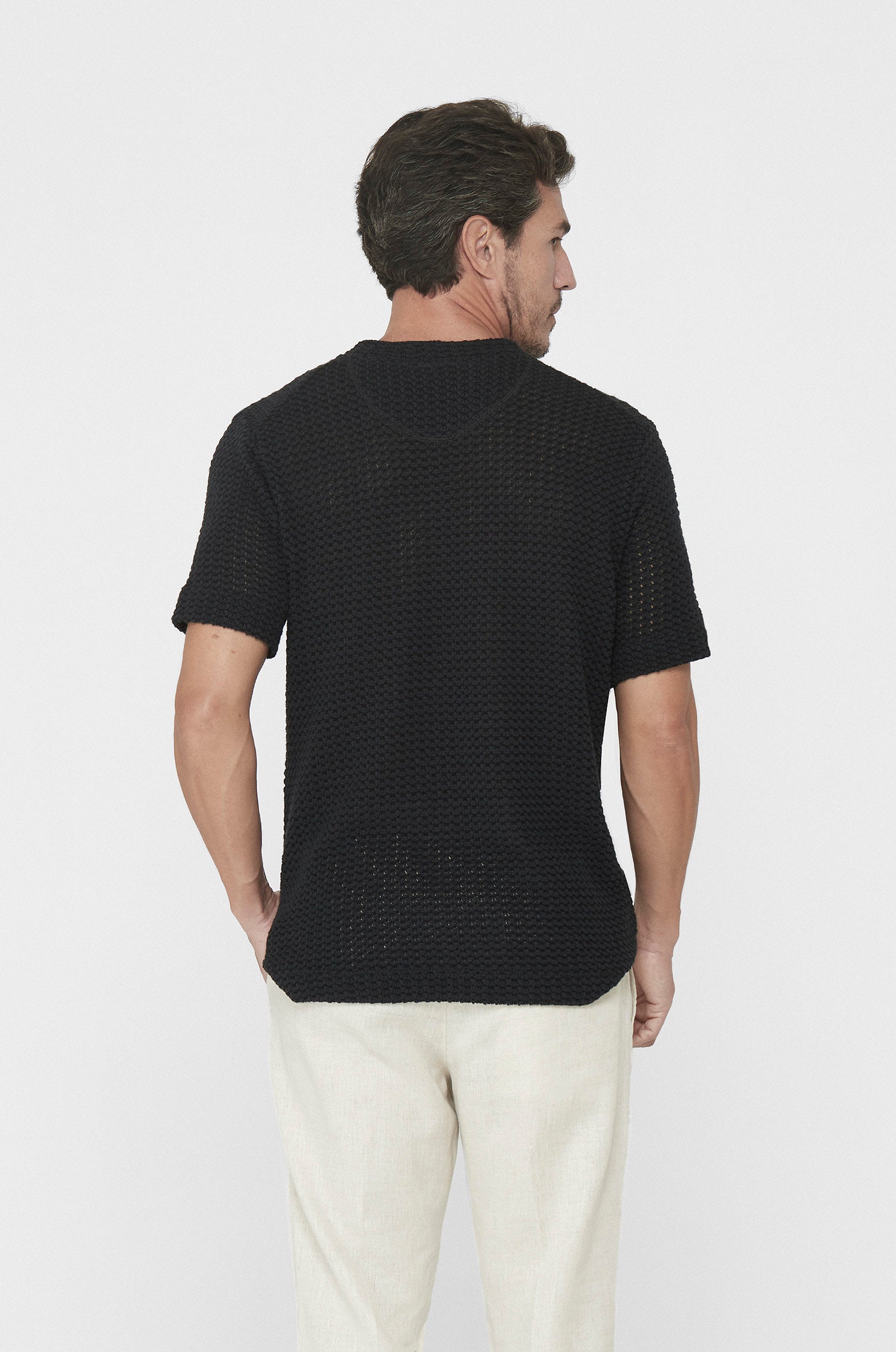 Camiseta Tricô Favo Preto