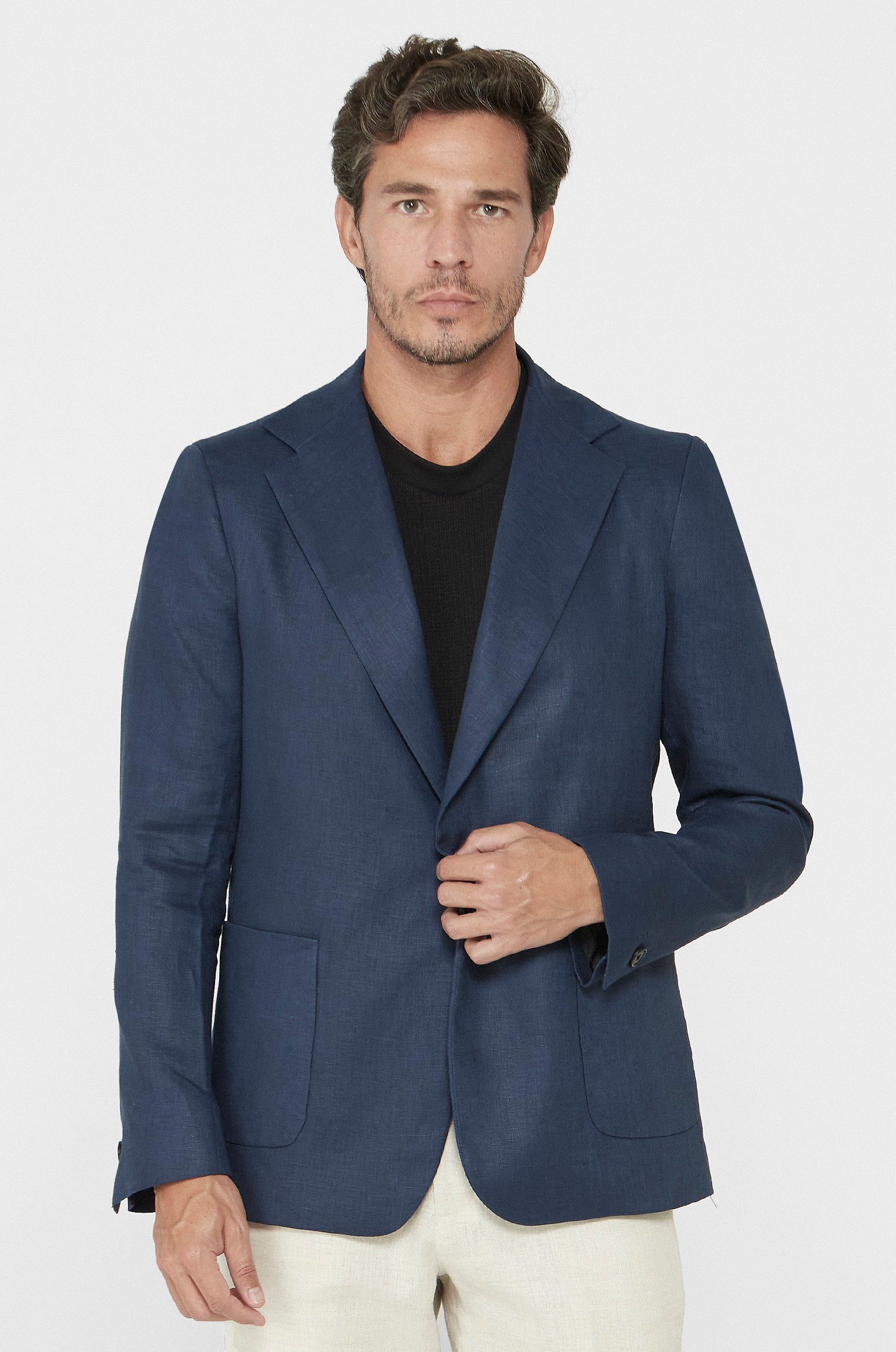 Blazer Minimalista 100% Linho Marinho