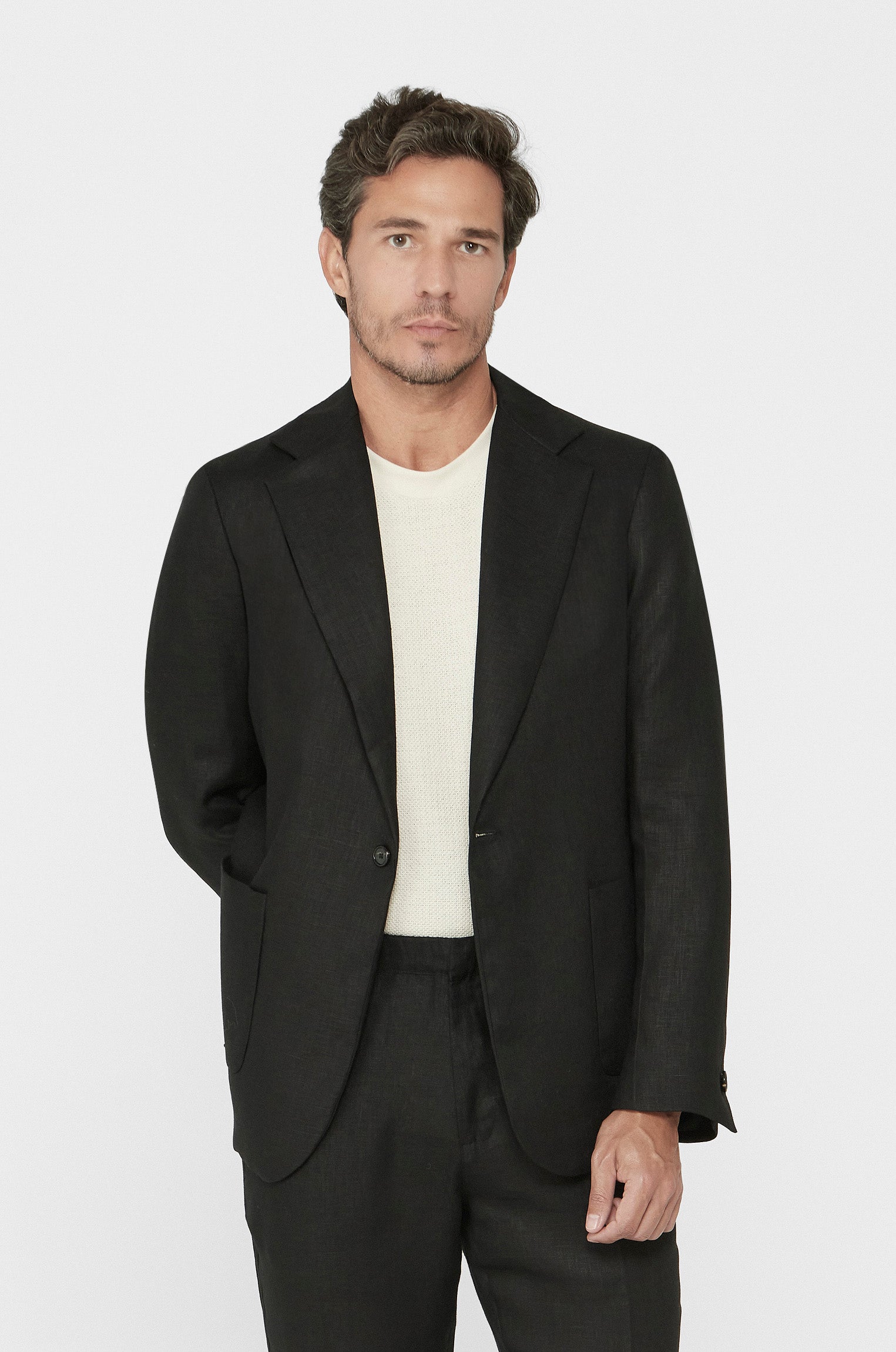 Blazer Minimalista 100% Linho Preto
