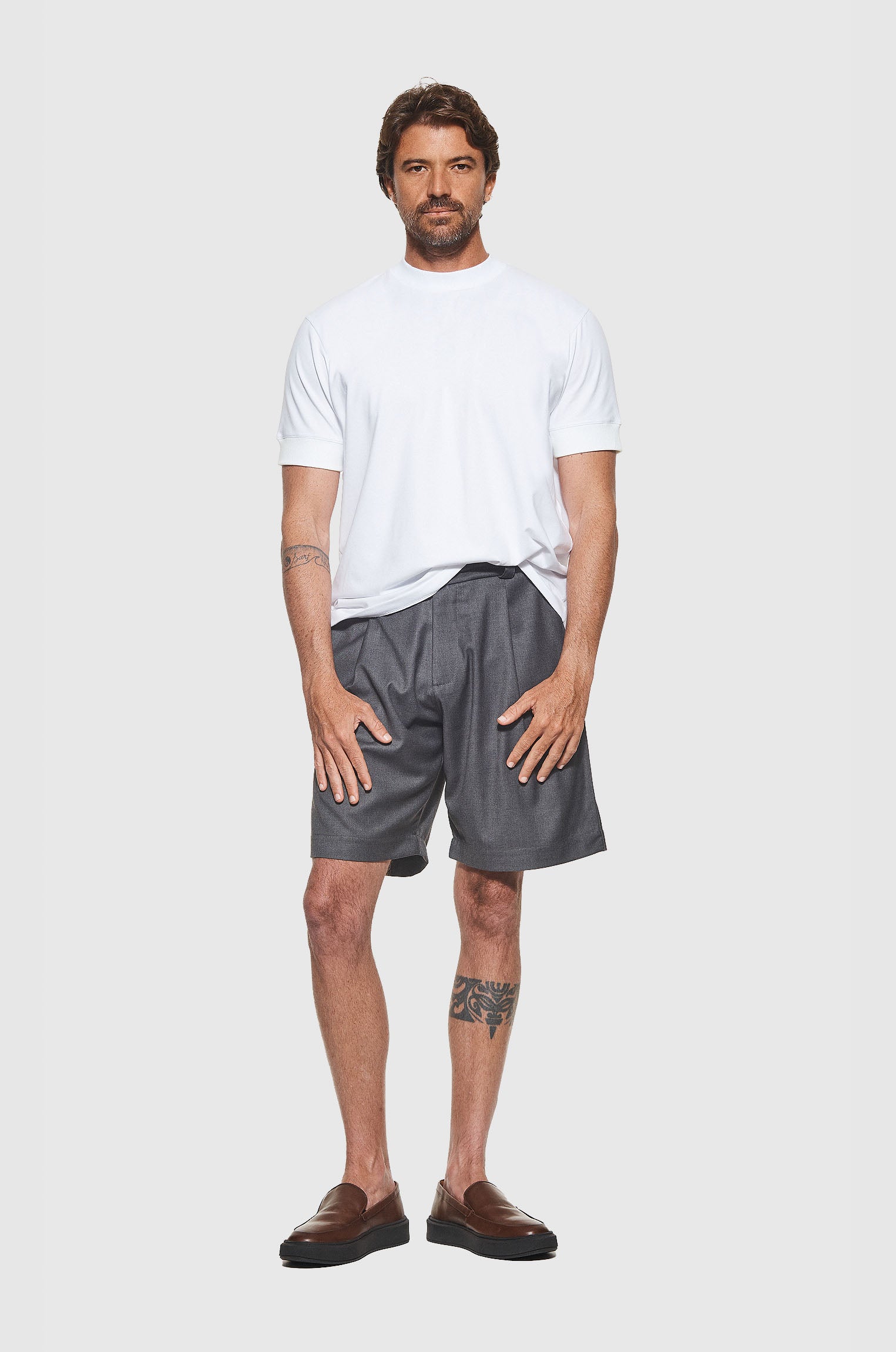 Camiseta Algodão Egípcio Punhos Canelados Branca