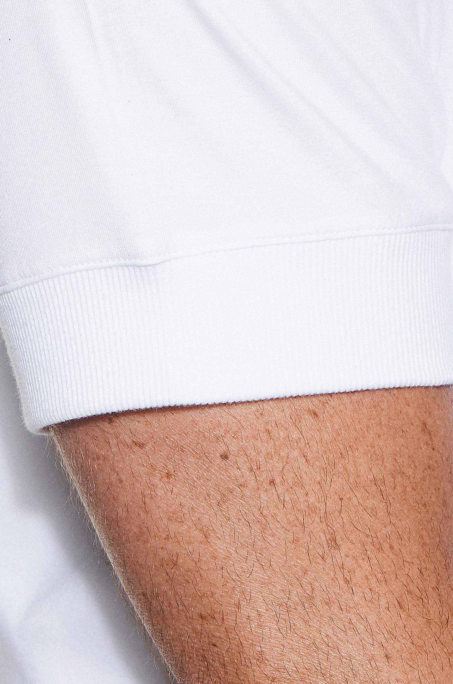 Camiseta Algodão Egípcio Punhos Canelados Branca