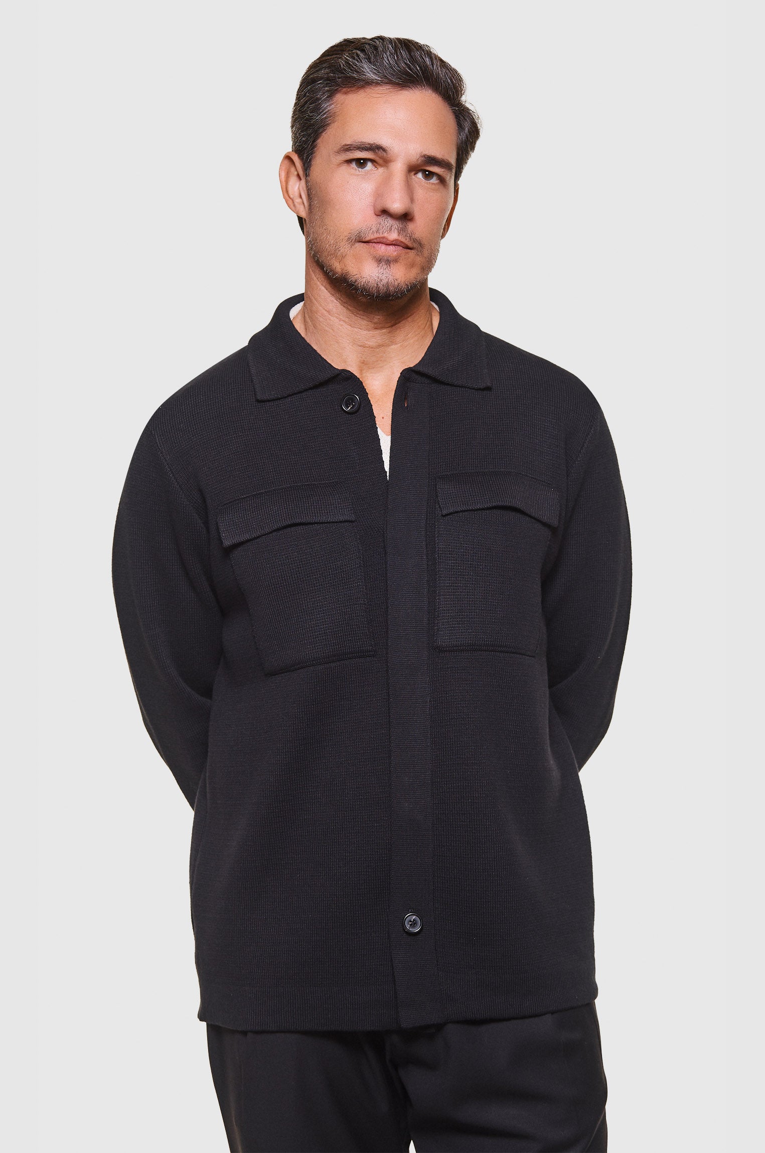Overshirt Tricô Preto