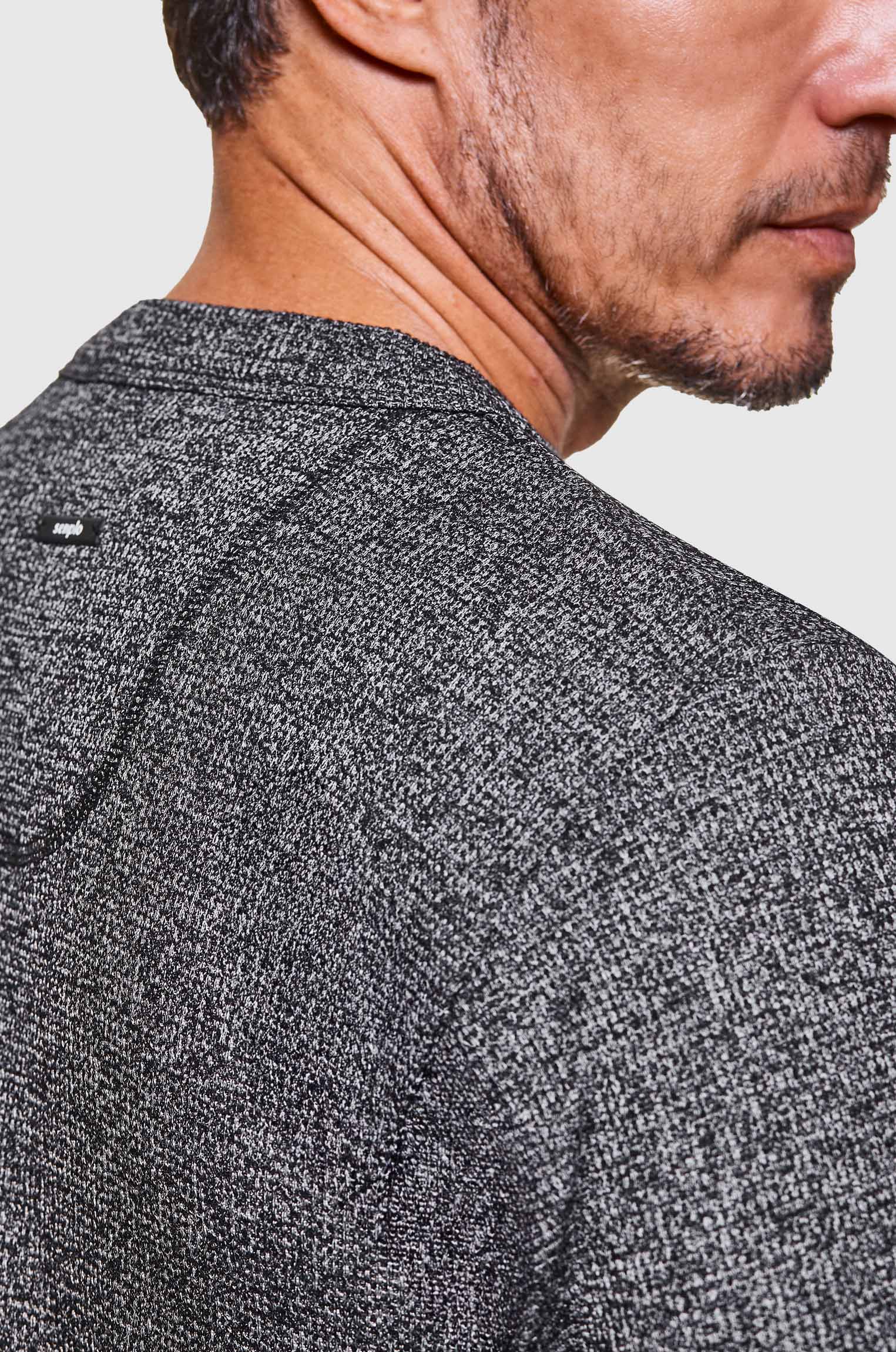 Manga Longa Wave Mescla Preto