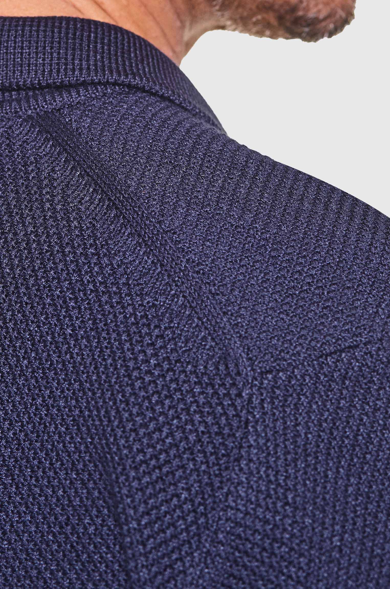 Polo Tricô Crochê Sem Botões Marinho