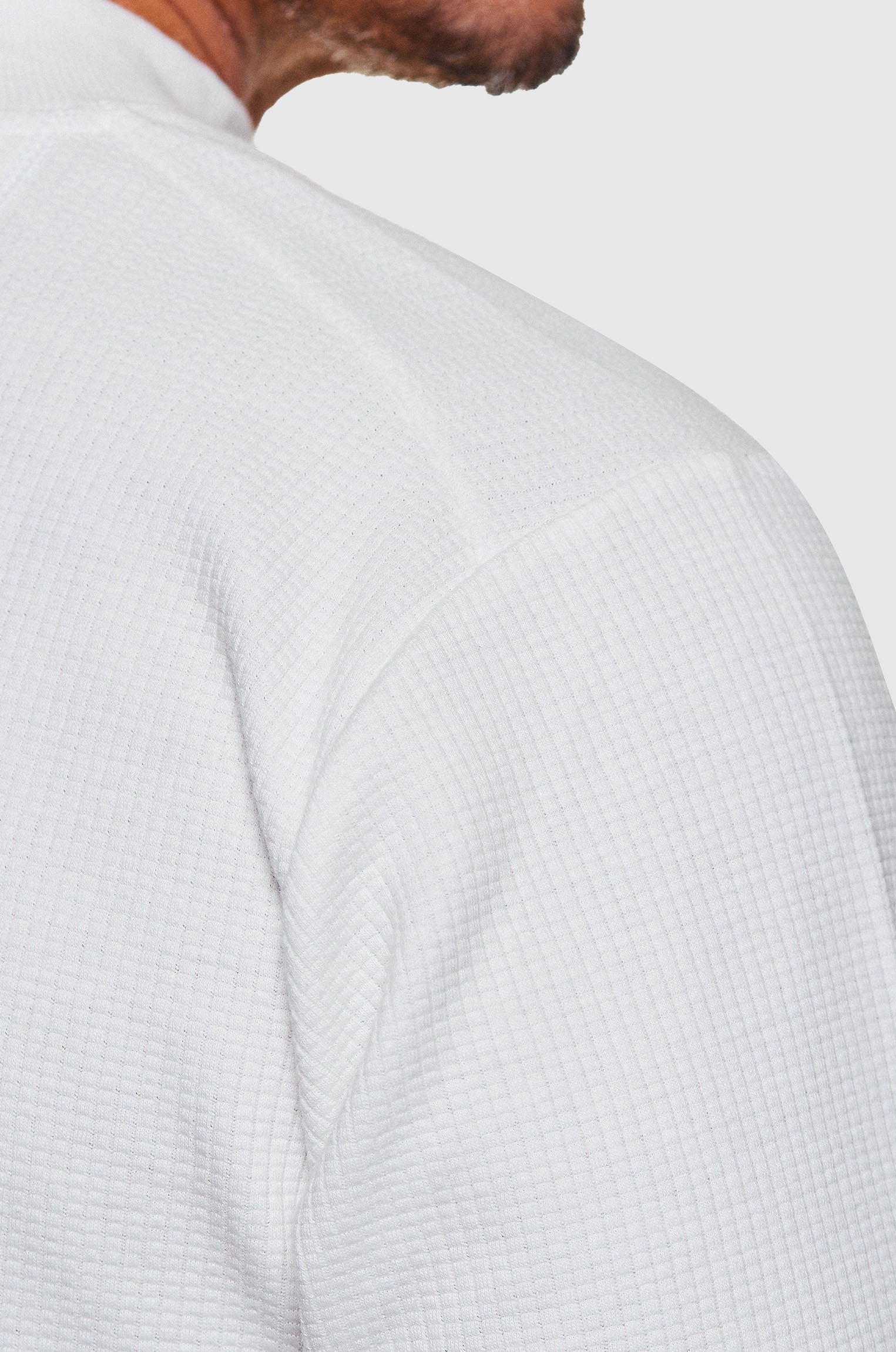 Manga Longa Texturizada Tela Off White