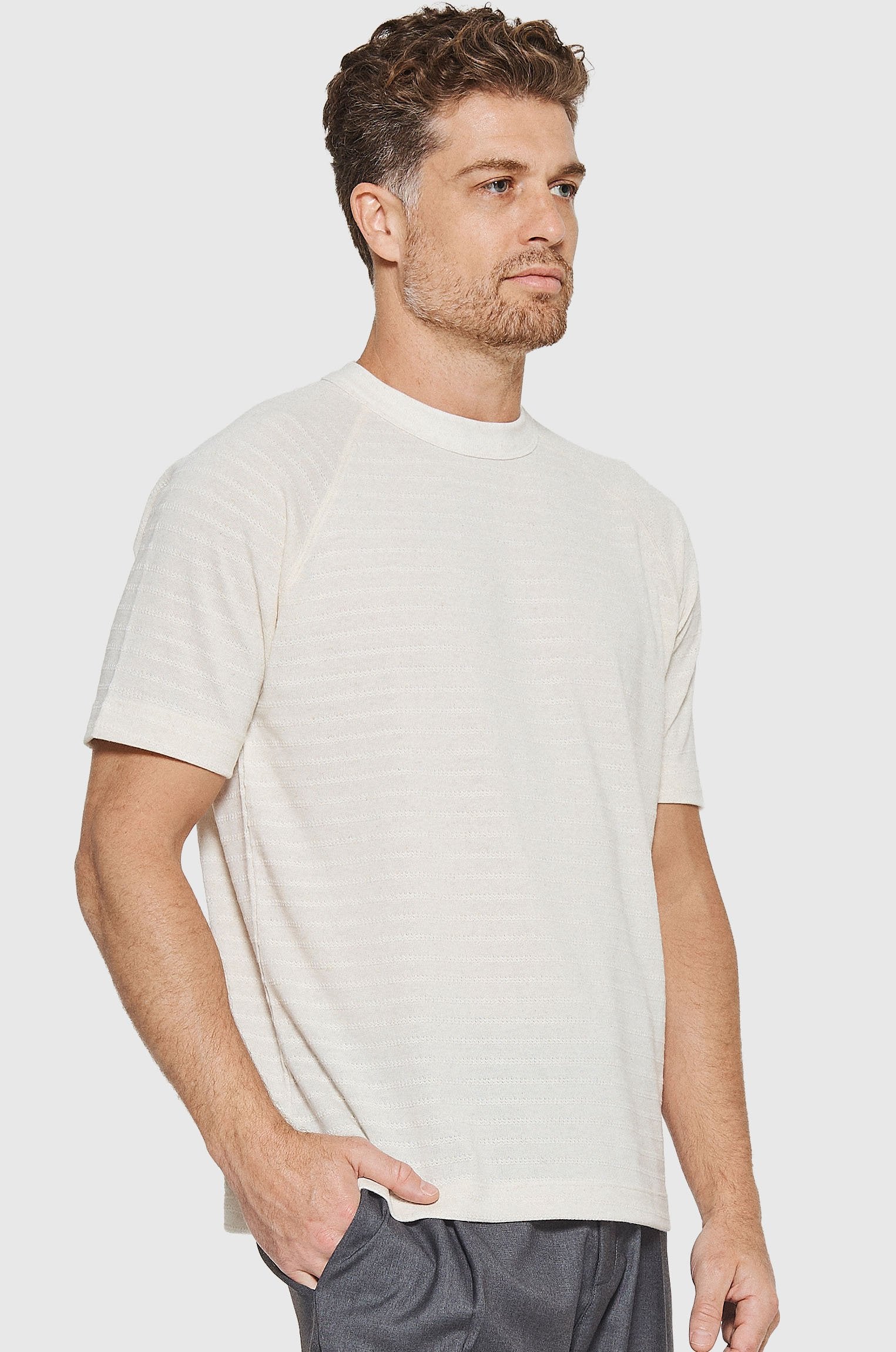 Camiseta Raglã Point Bege