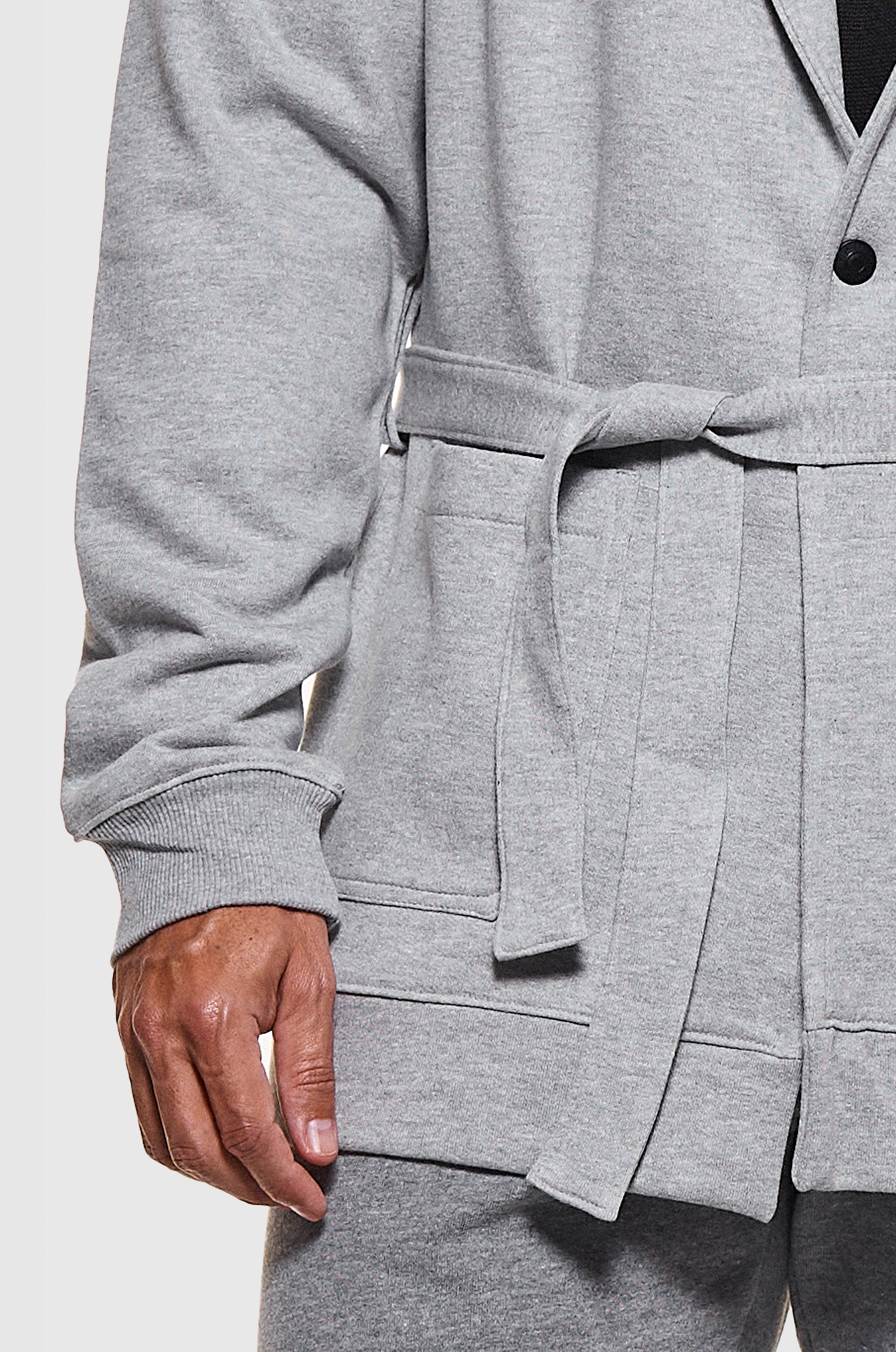 Cardigã Moletom Gola Xale Mescla