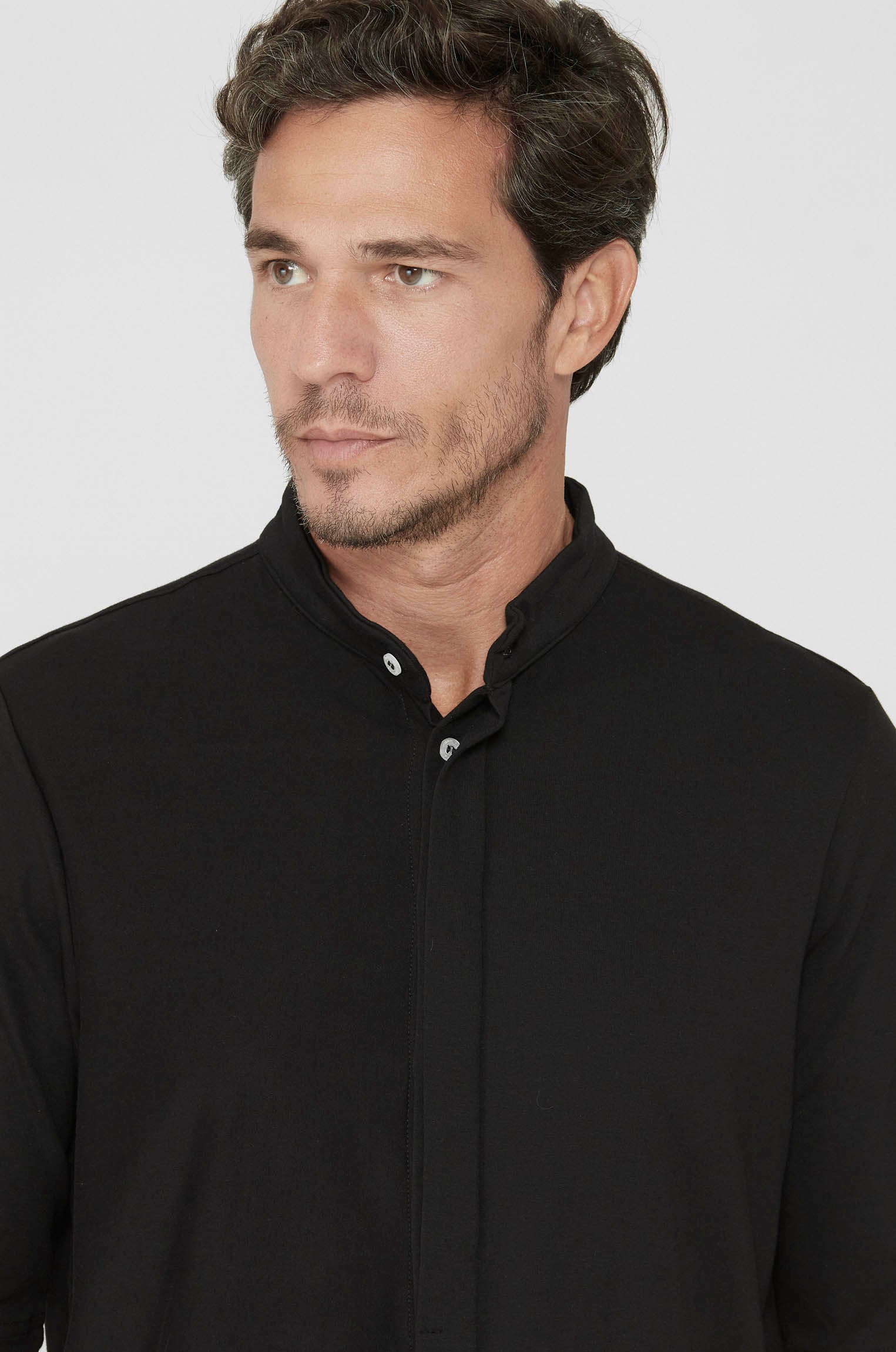 Camisa Curta Bossa Meia Malha Preta