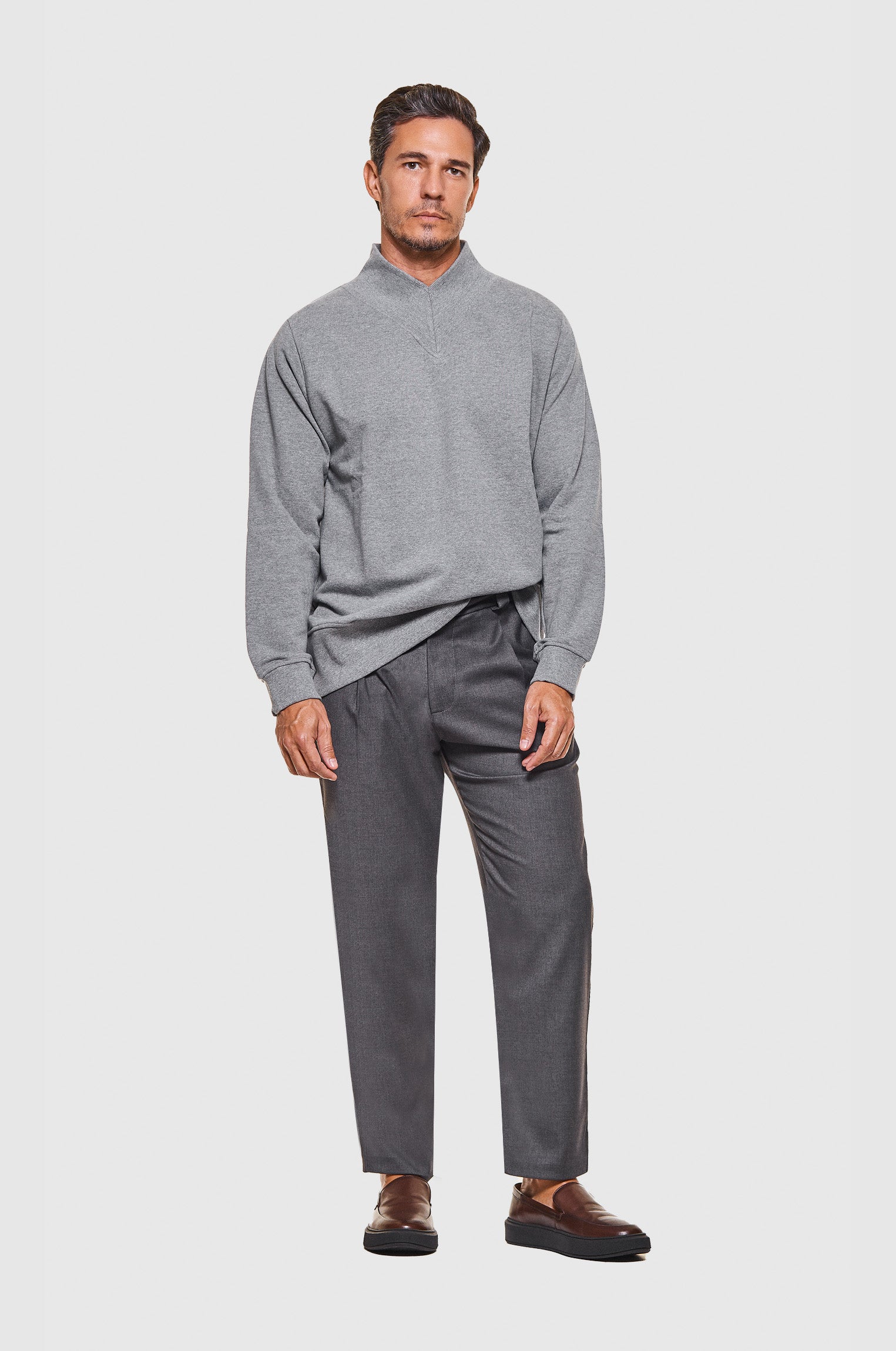 Moletom Decote V Mescla