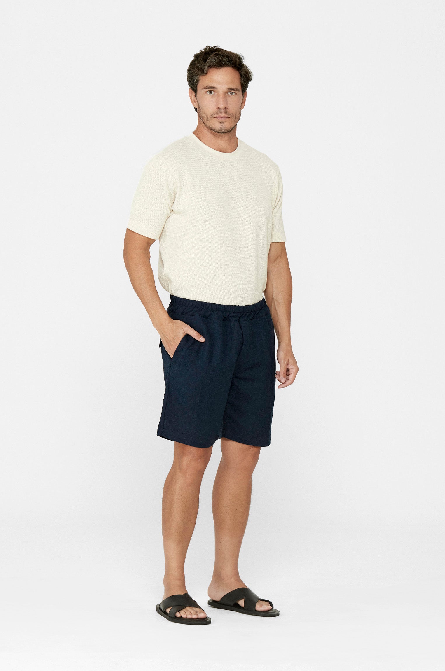 Bermuda Linho Tech Marinho