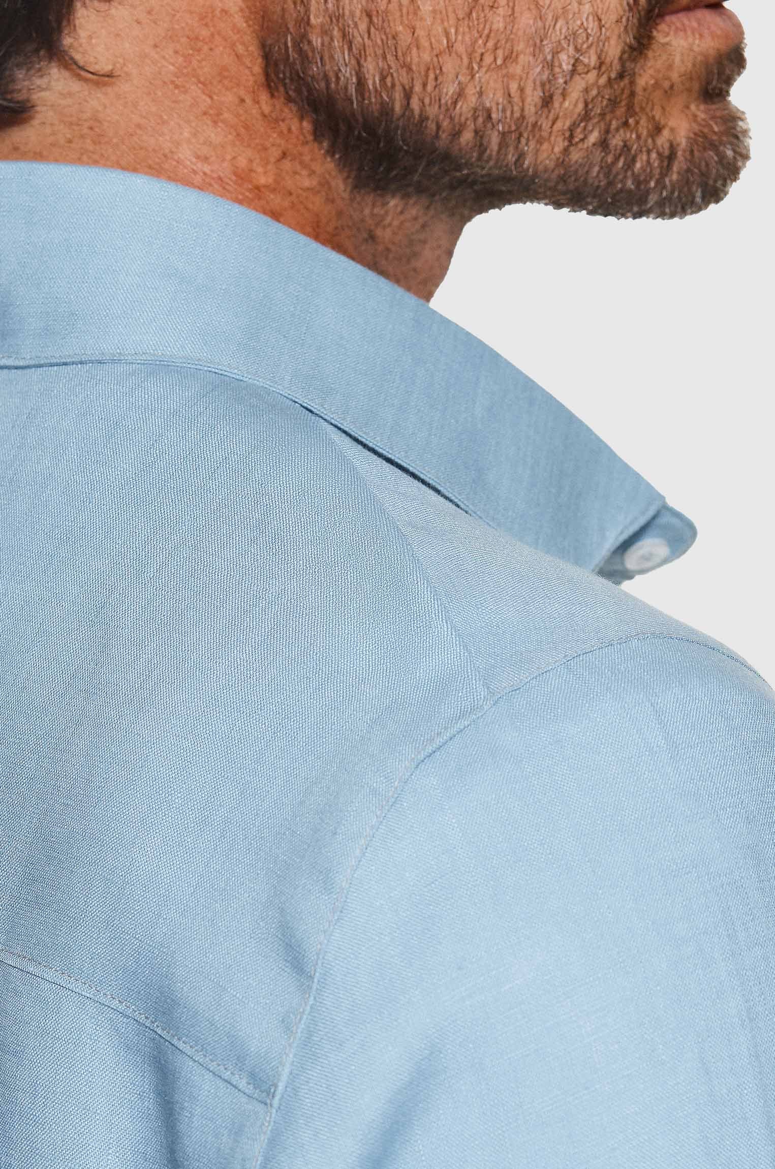 Camisa 100% Linho Clinn Azul Ceu