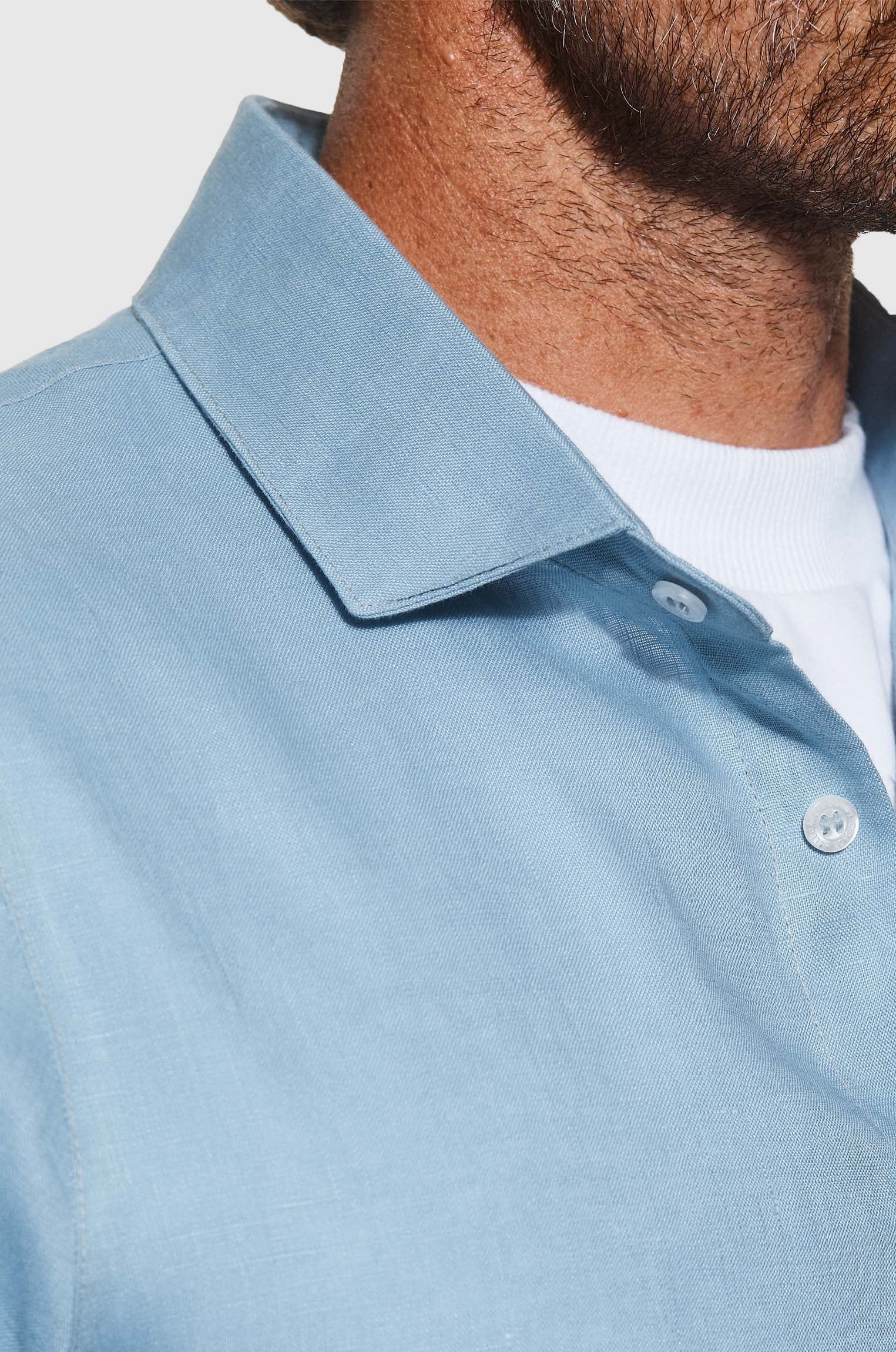 Camisa 100% Linho Clinn Azul Ceu