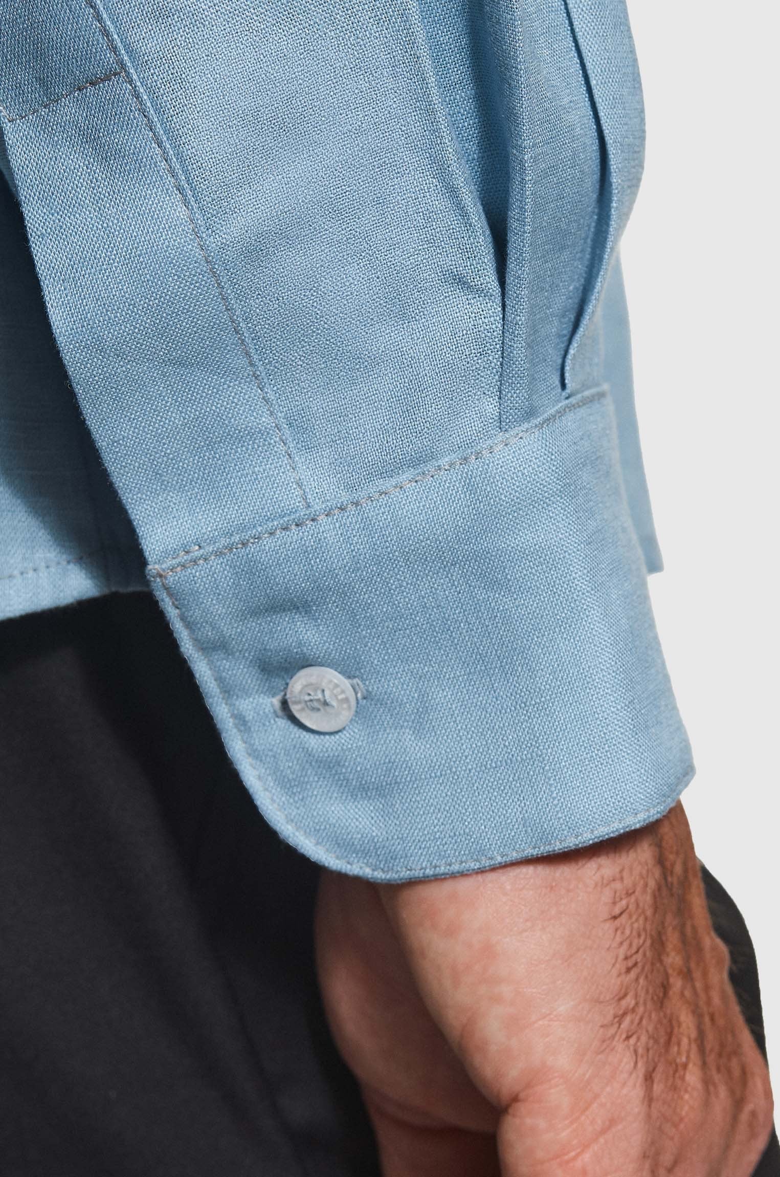 Camisa 100% Linho Clinn Azul Ceu