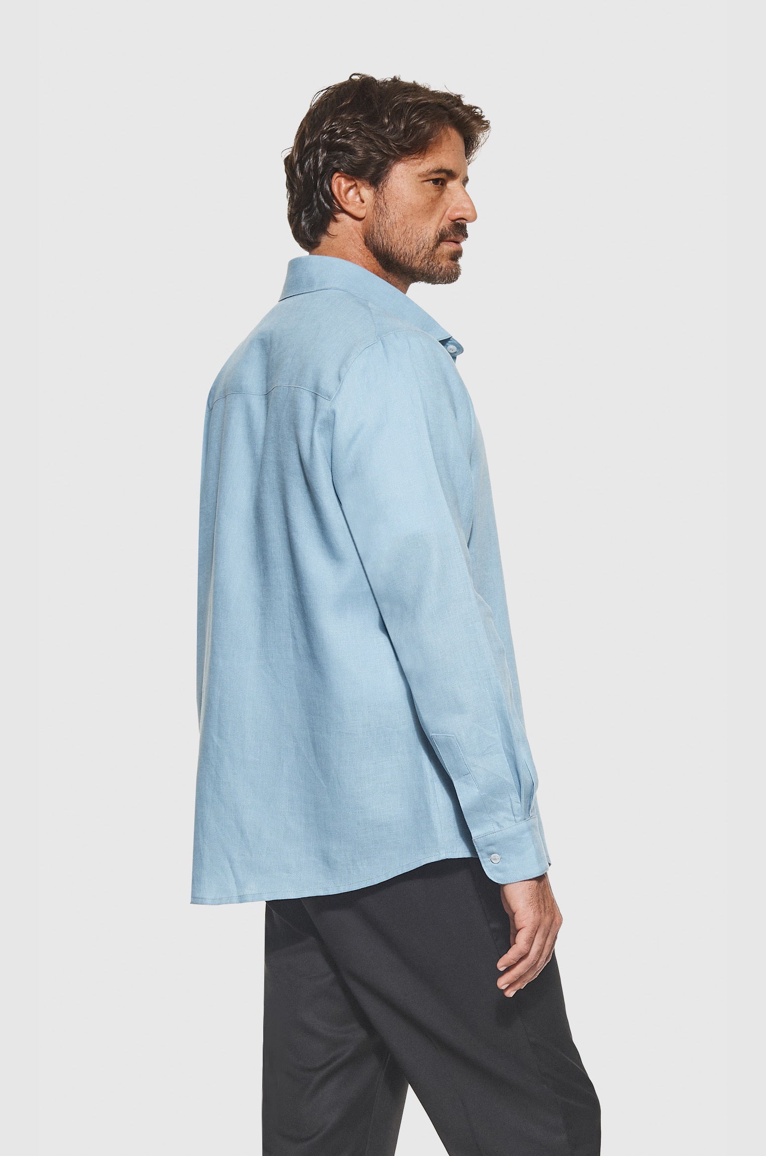 Camisa 100% Linho Clinn Azul Ceu