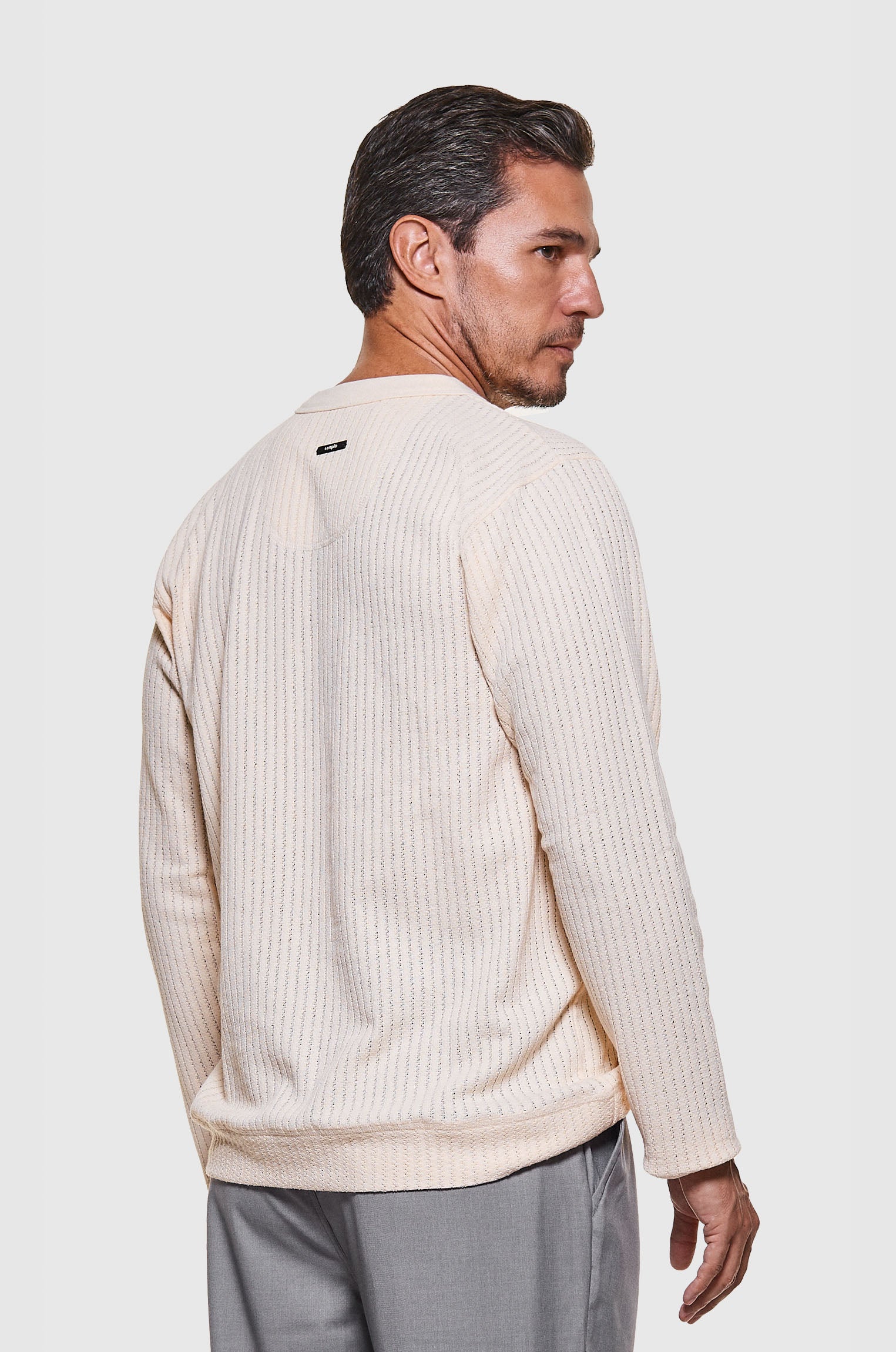 Manga Longa Tricô Classic Areia