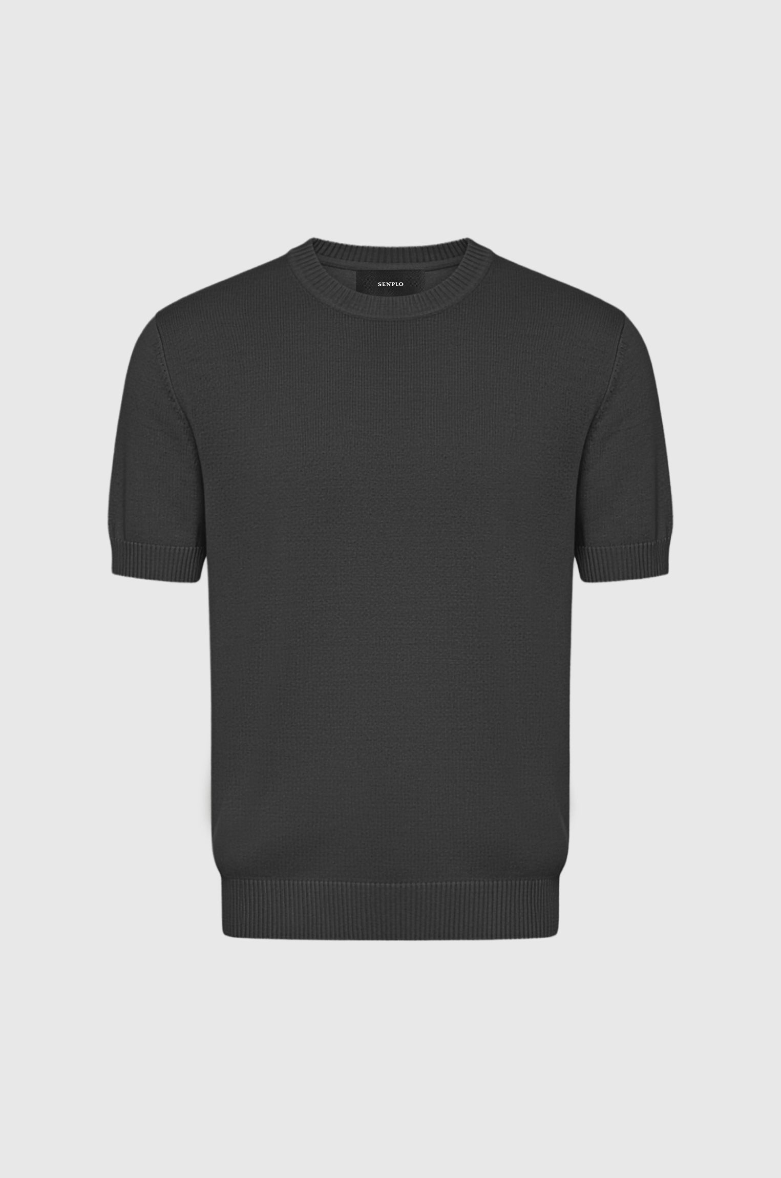 Camiseta Tricô Barra Canelada Preta