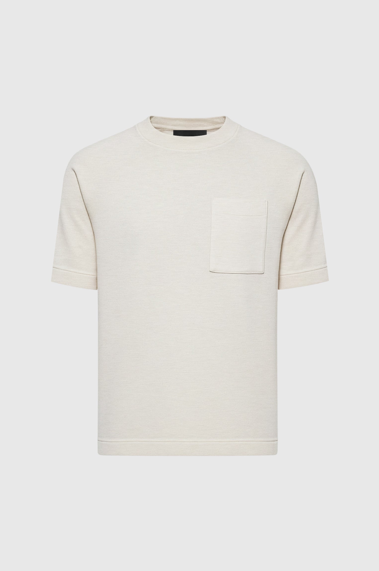 Camiseta Malha Estruturada com Bolso Minimalista