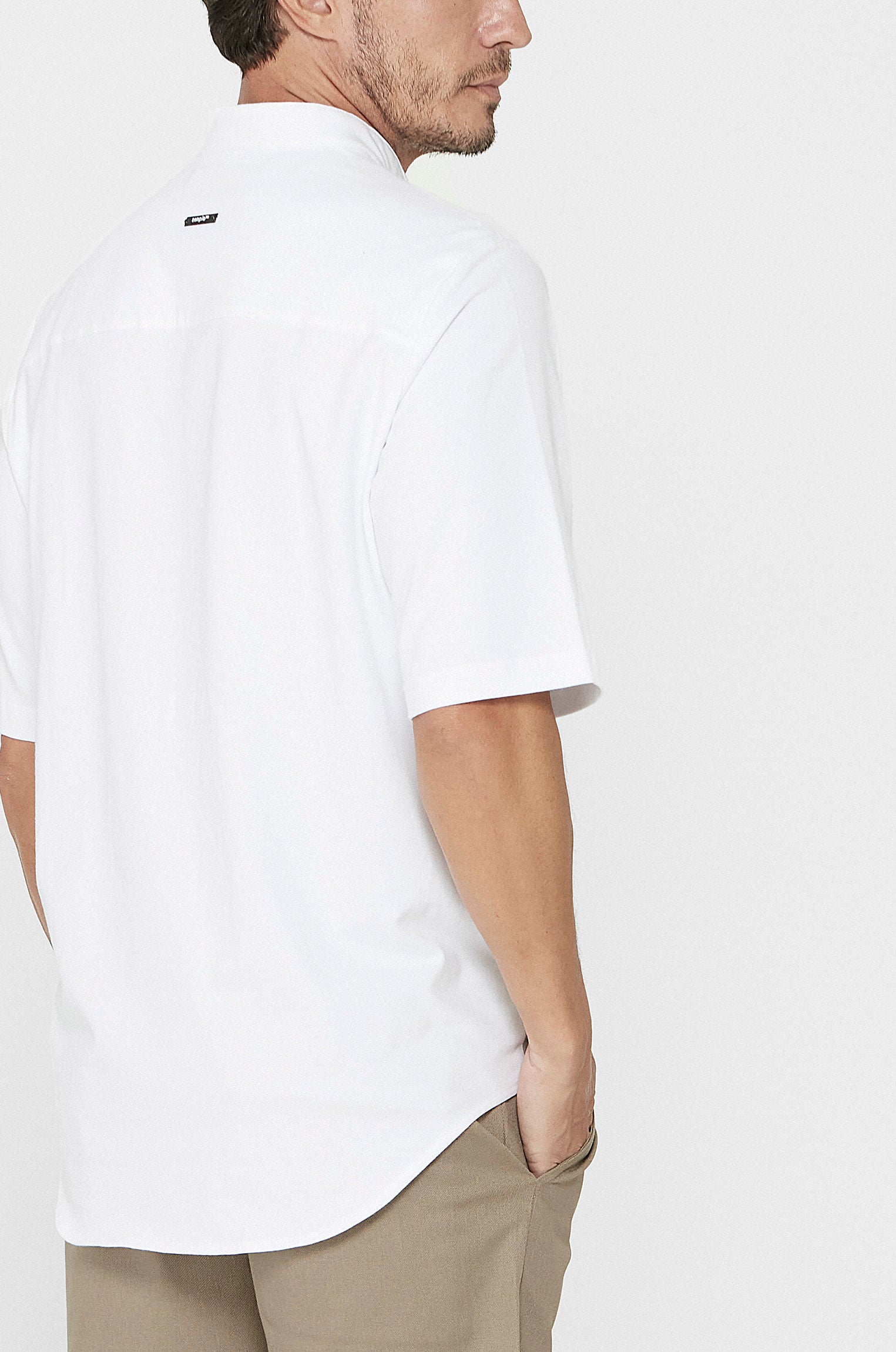 Camisa Curta Bossa Meia Malha Branca