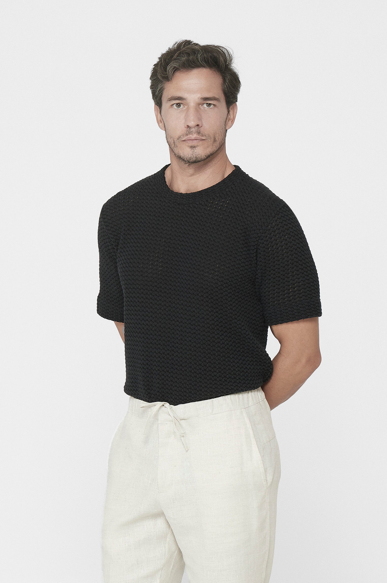 Camiseta Tricô Favo Preto