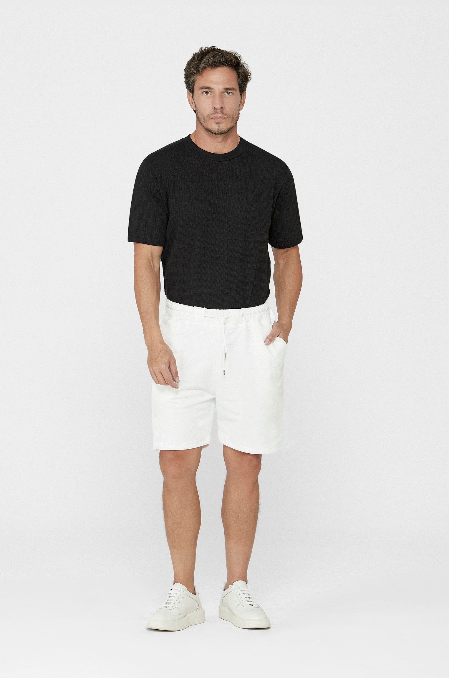 Bermuda Jogger Moletom Trama Off White