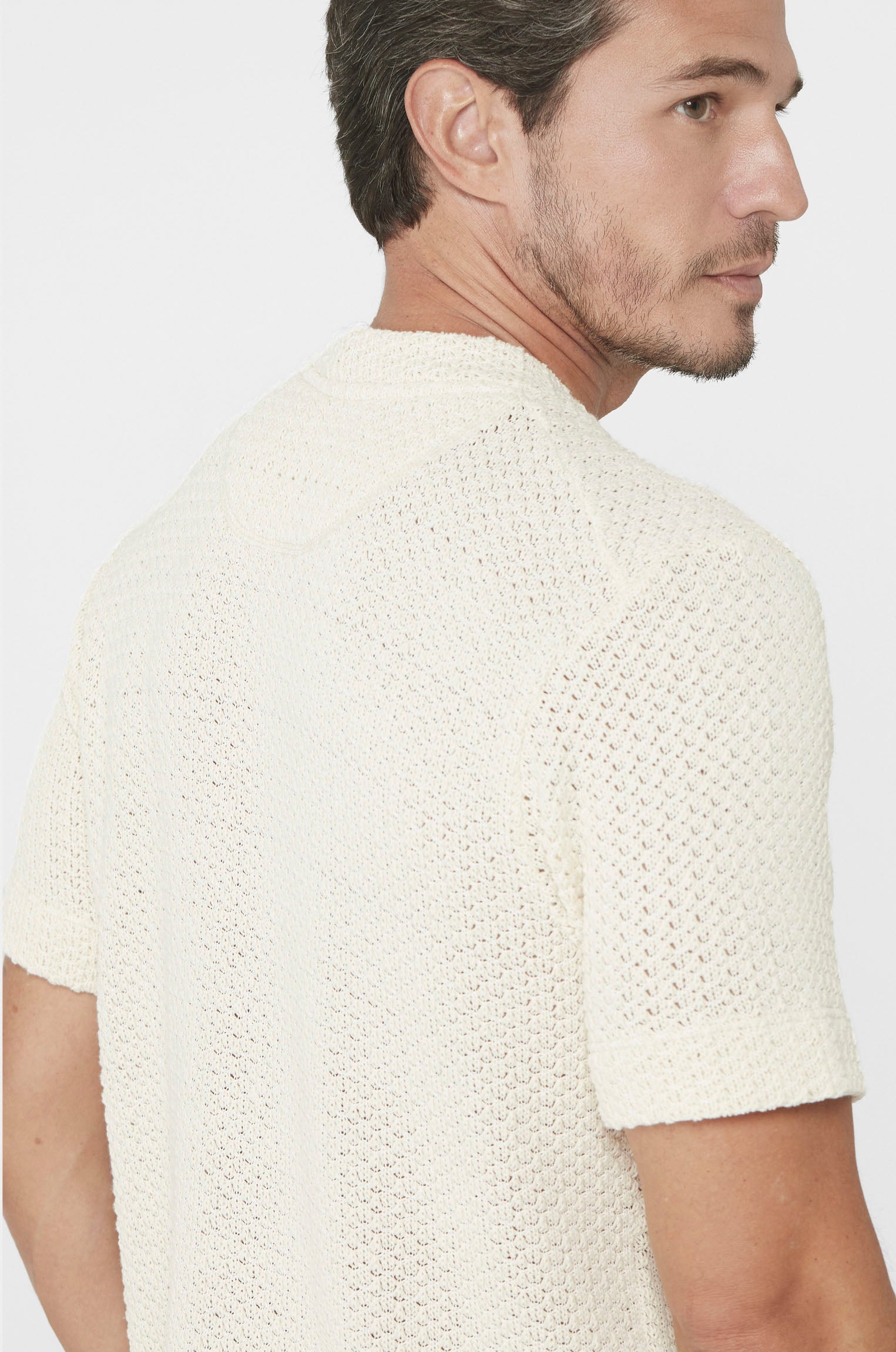 Camiseta Tricô Favo Off White