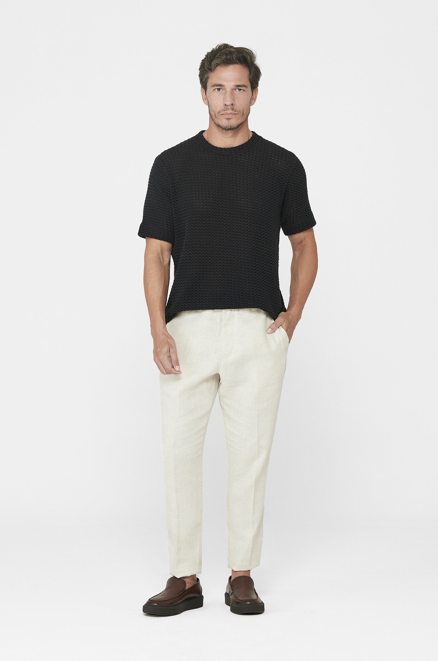 Camiseta Tricô Favo Preto