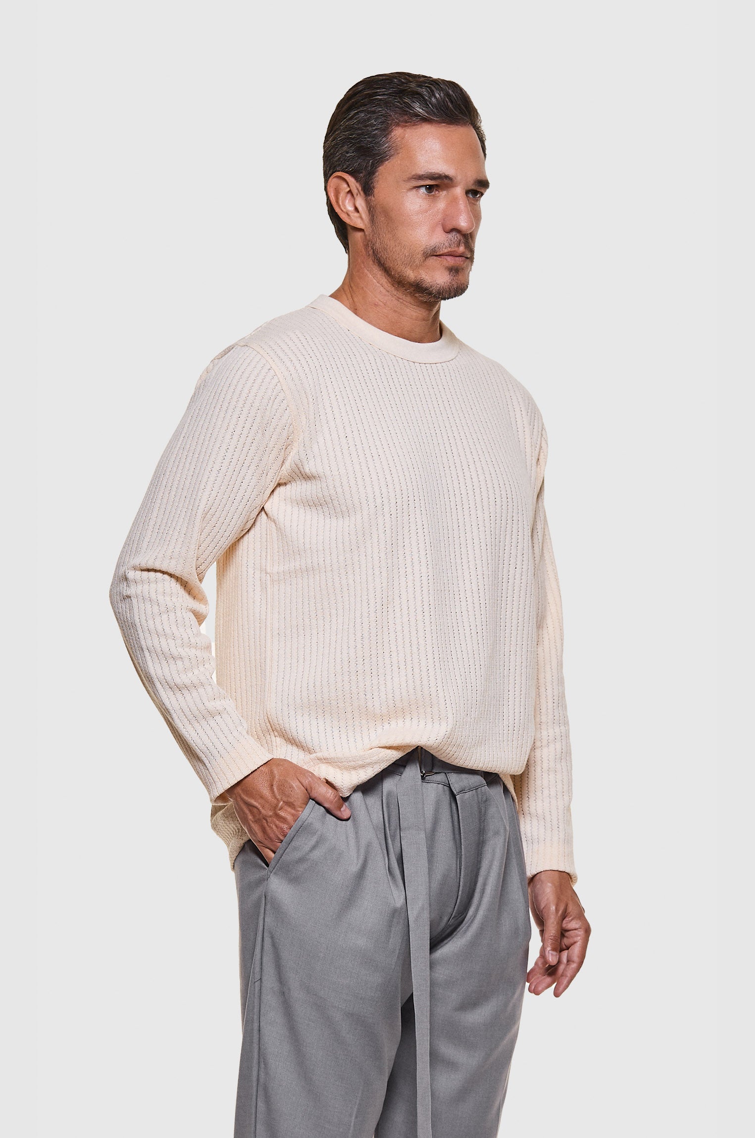 Manga Longa Tricô Classic Areia