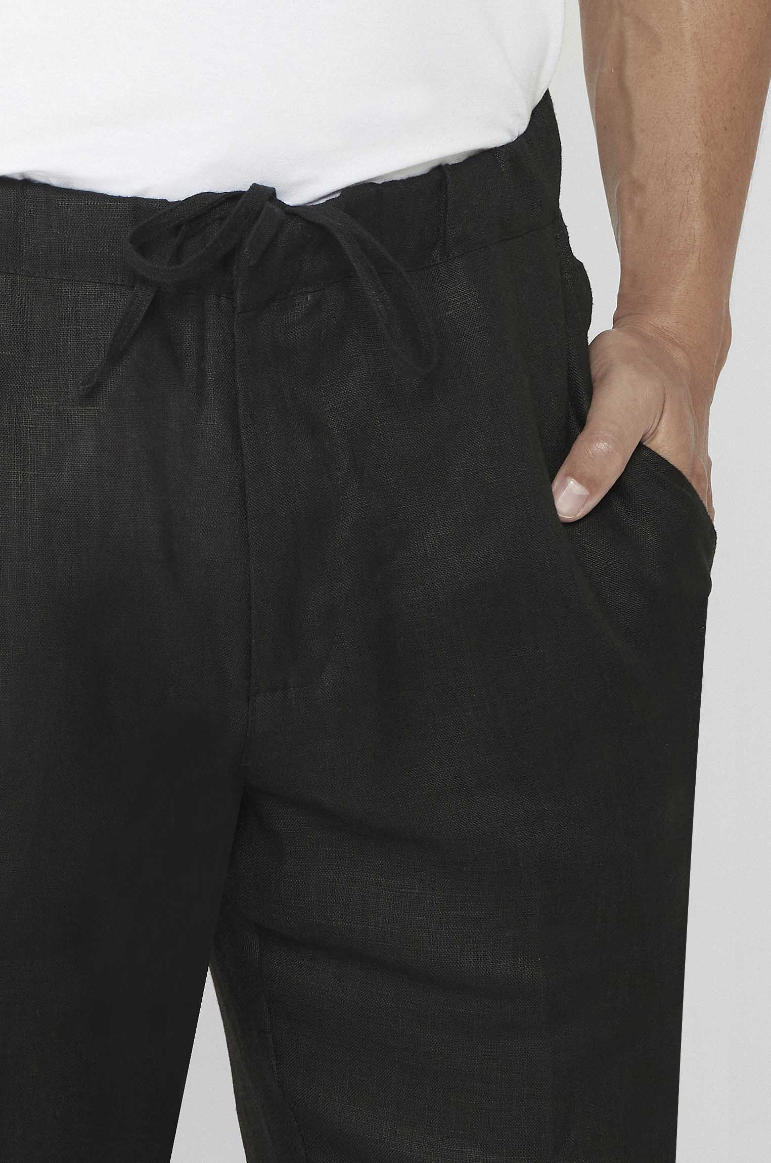 Calça 100% Linho Preta