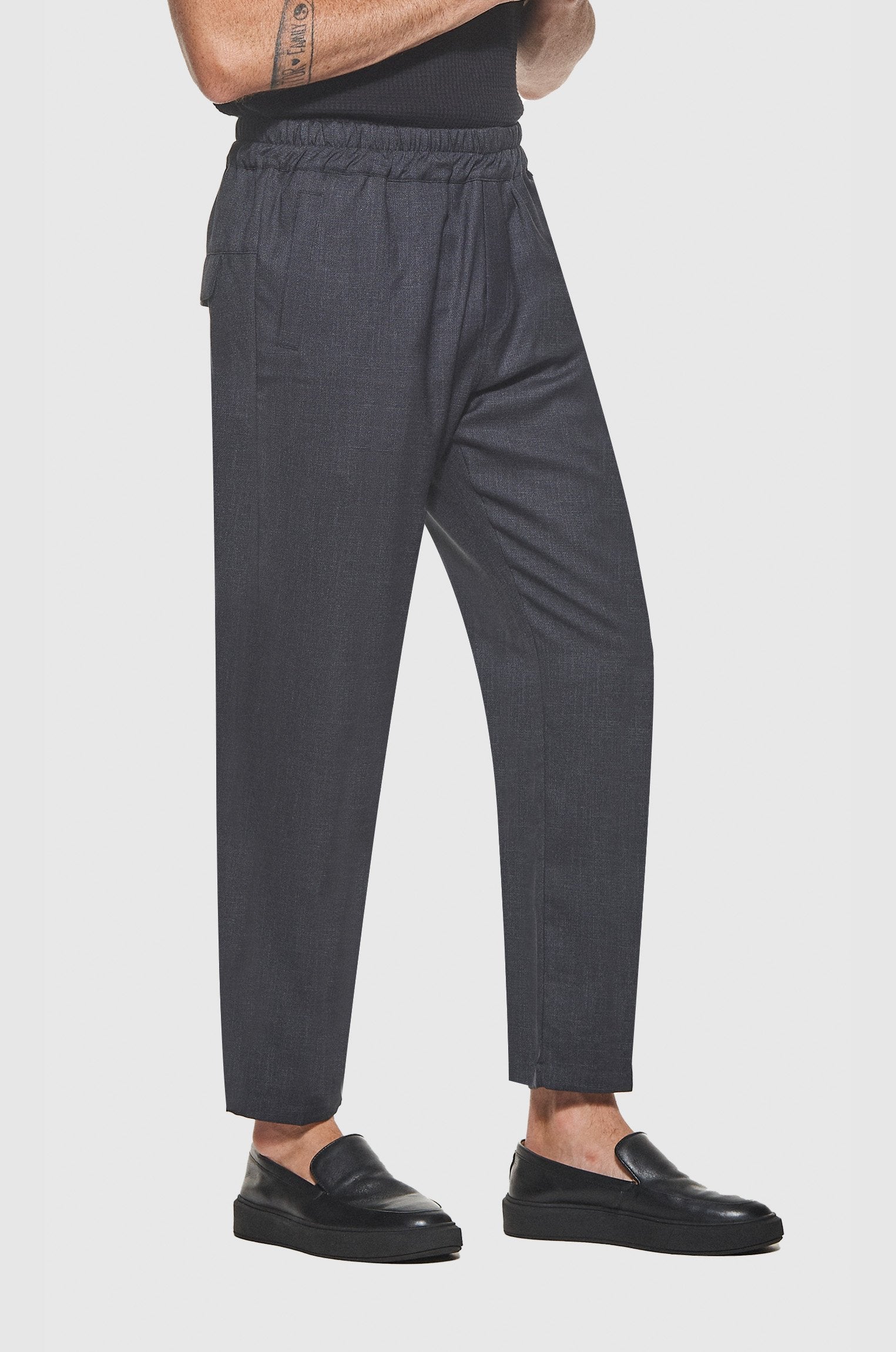 Calça Alfaiataria Jogger Padrão Azul Marinho