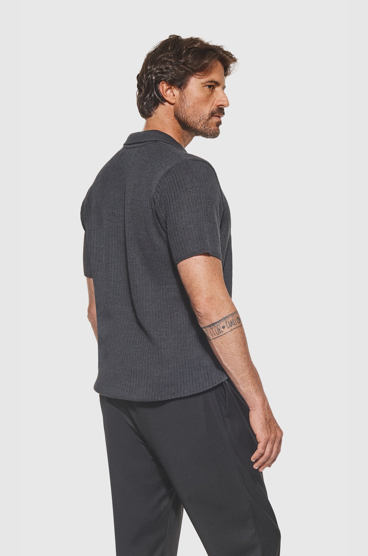 Polo Tricô Desagulhado Fresh Chumbo