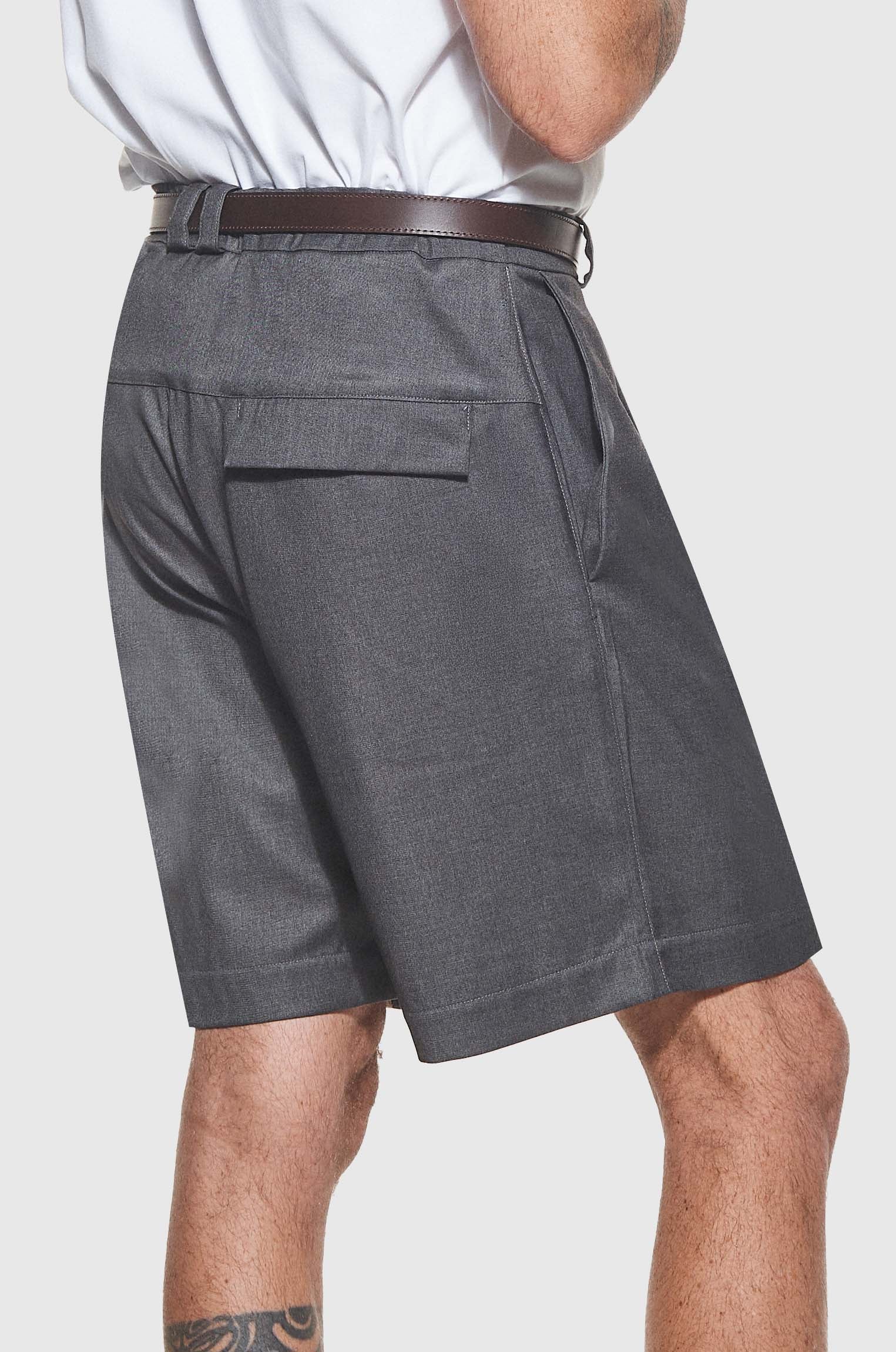 Bermuda Pregas Alfaiataria Chumbo