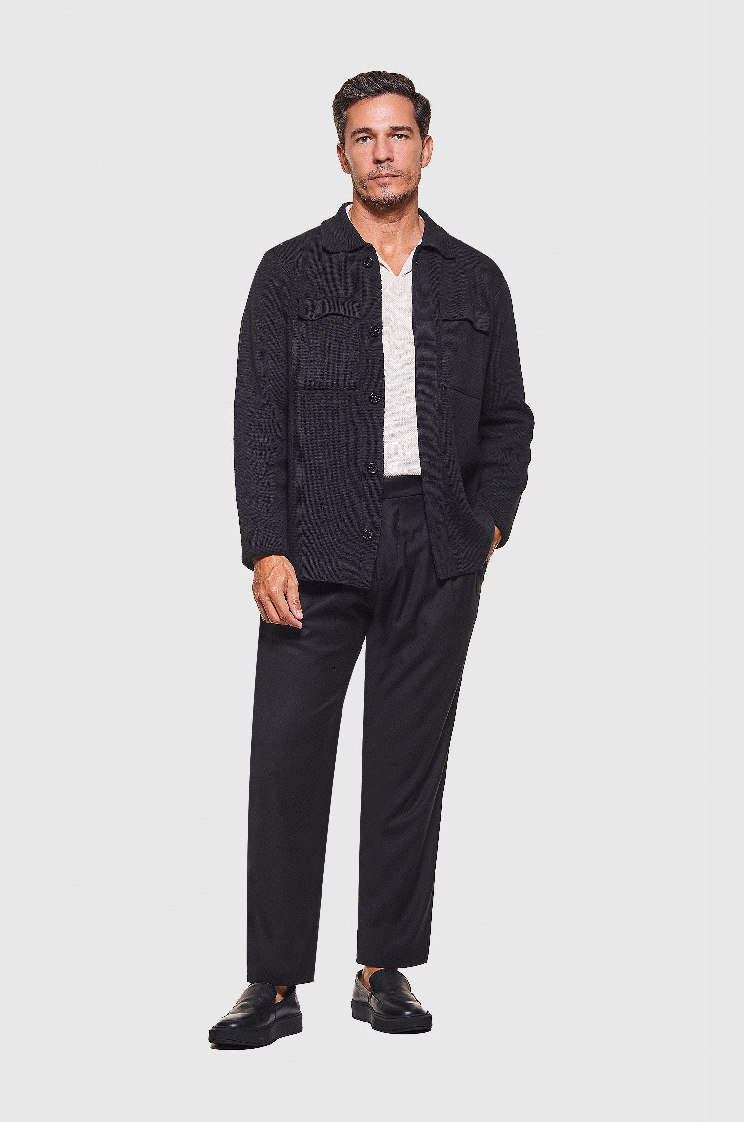 Overshirt Tricô Preto