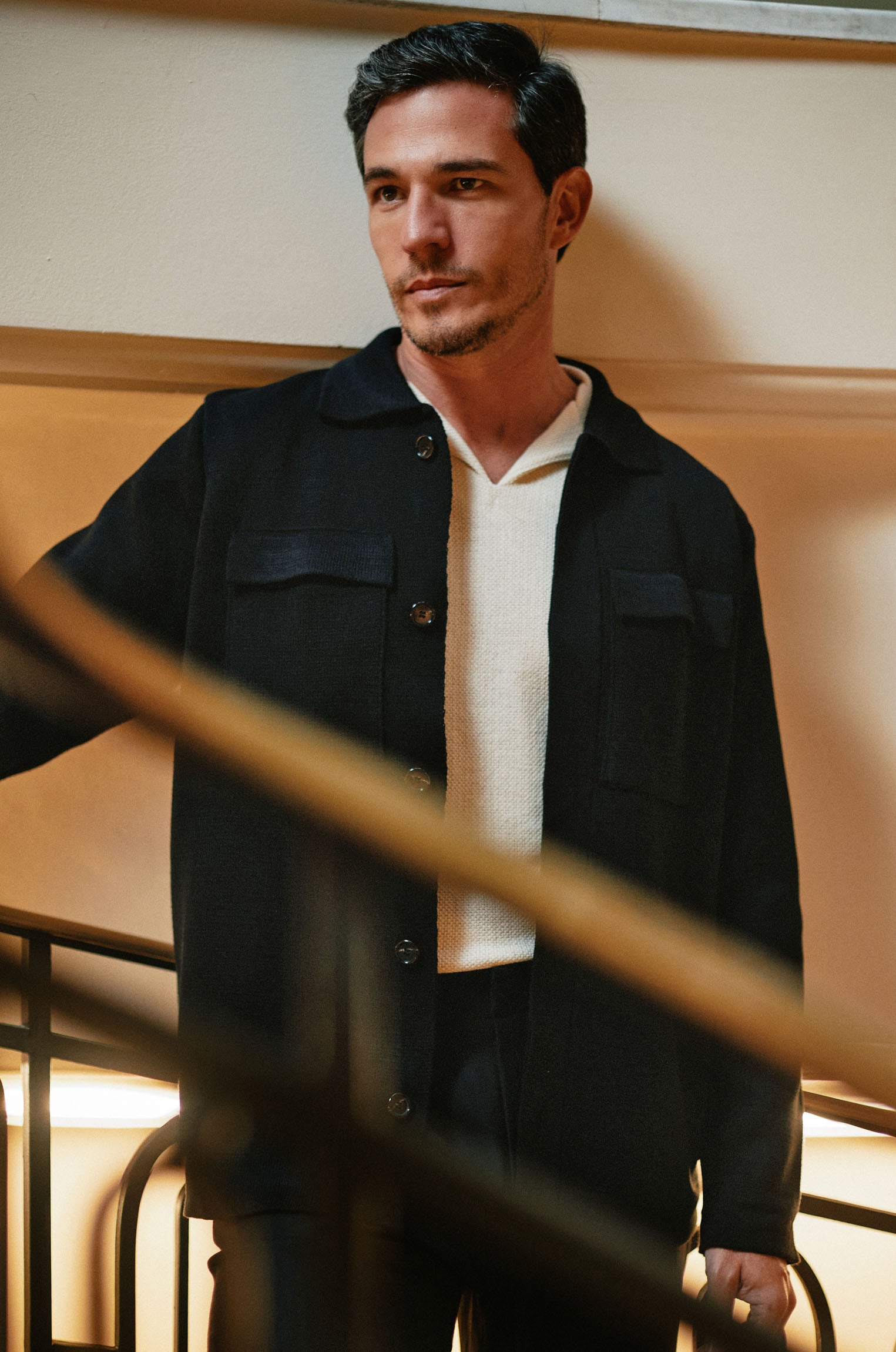 Overshirt Tricô Preto