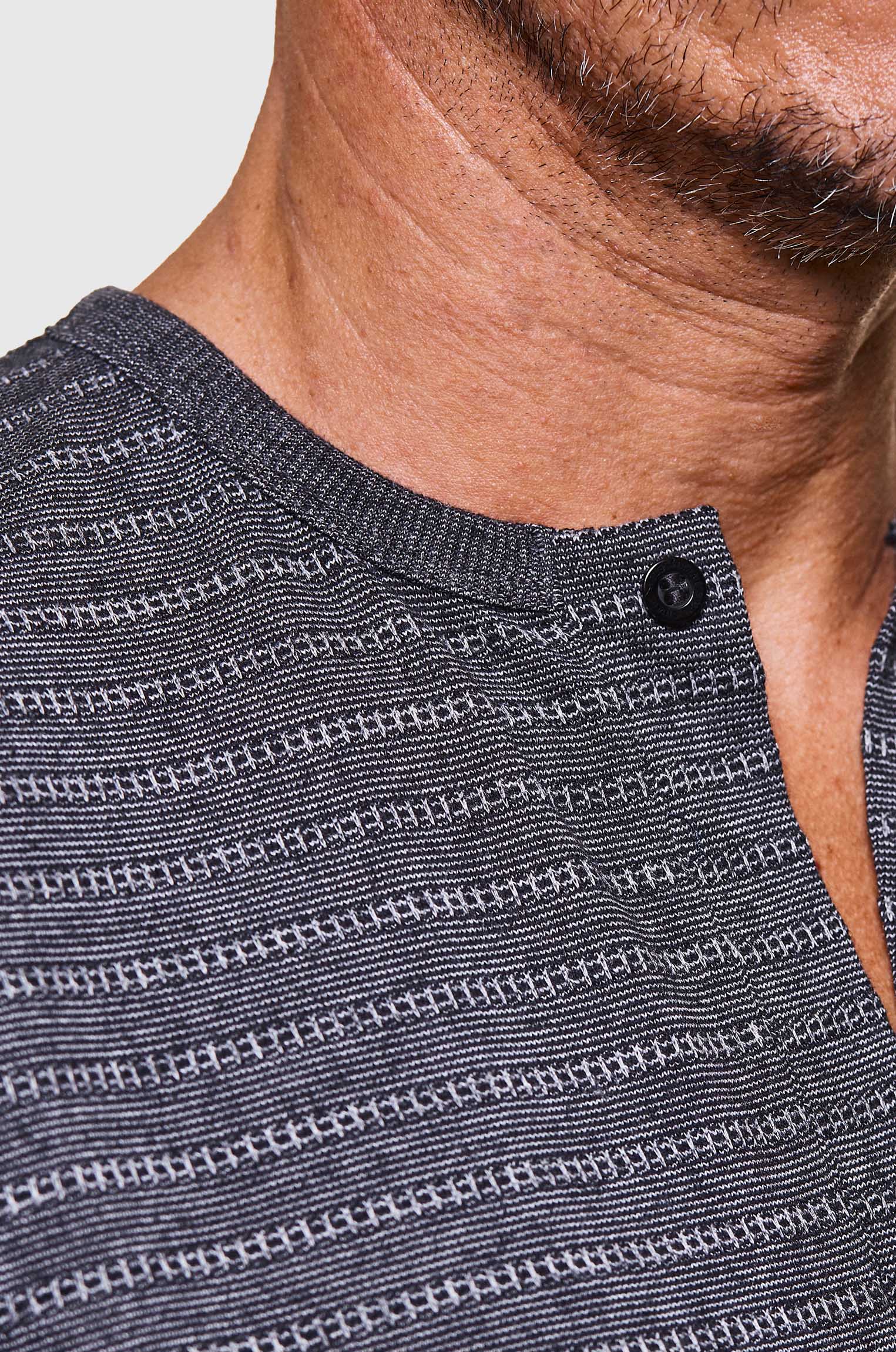 Manga Longa Henley Mesclada Point