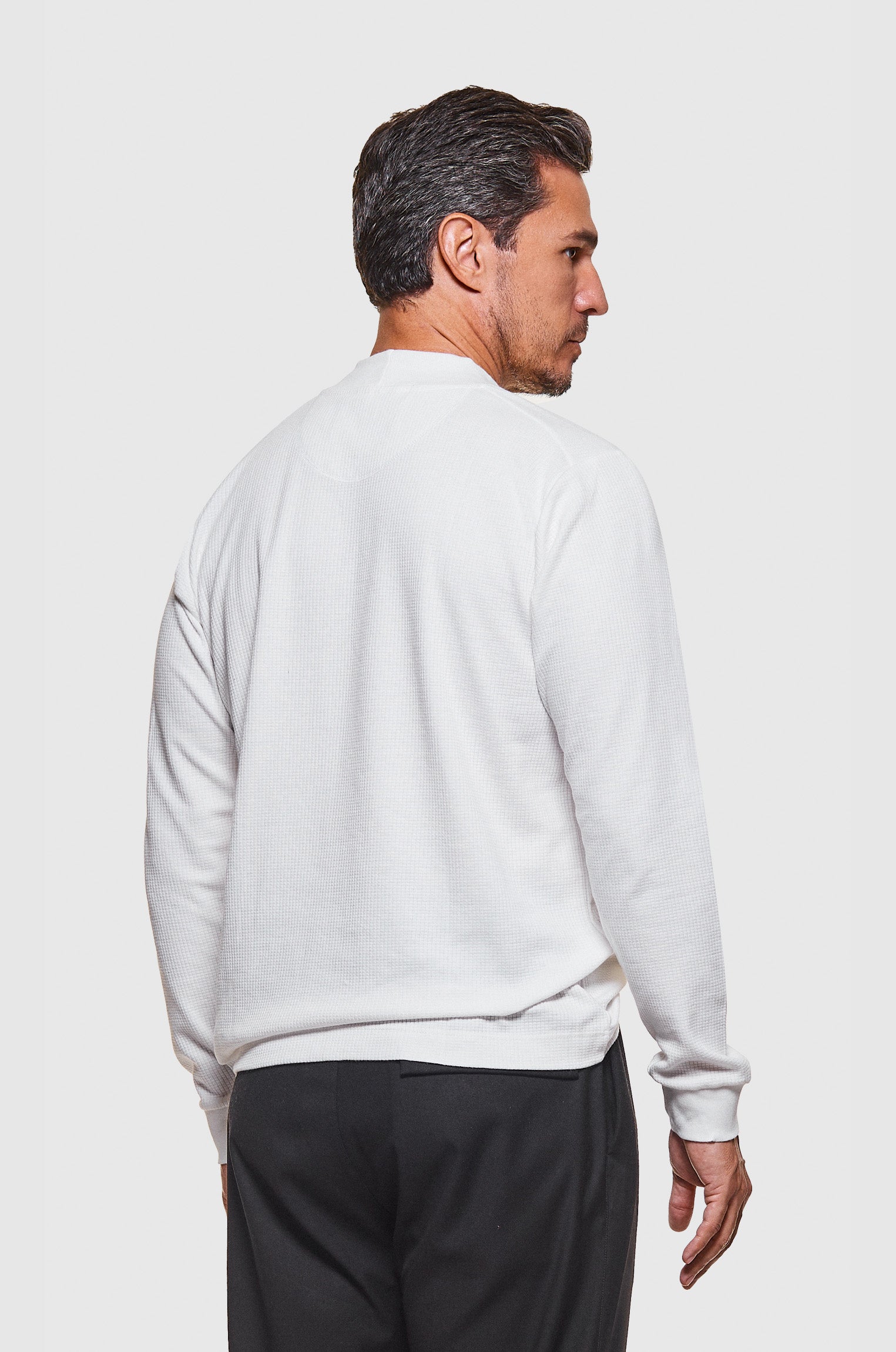 Manga Longa Texturizada Tela Off White