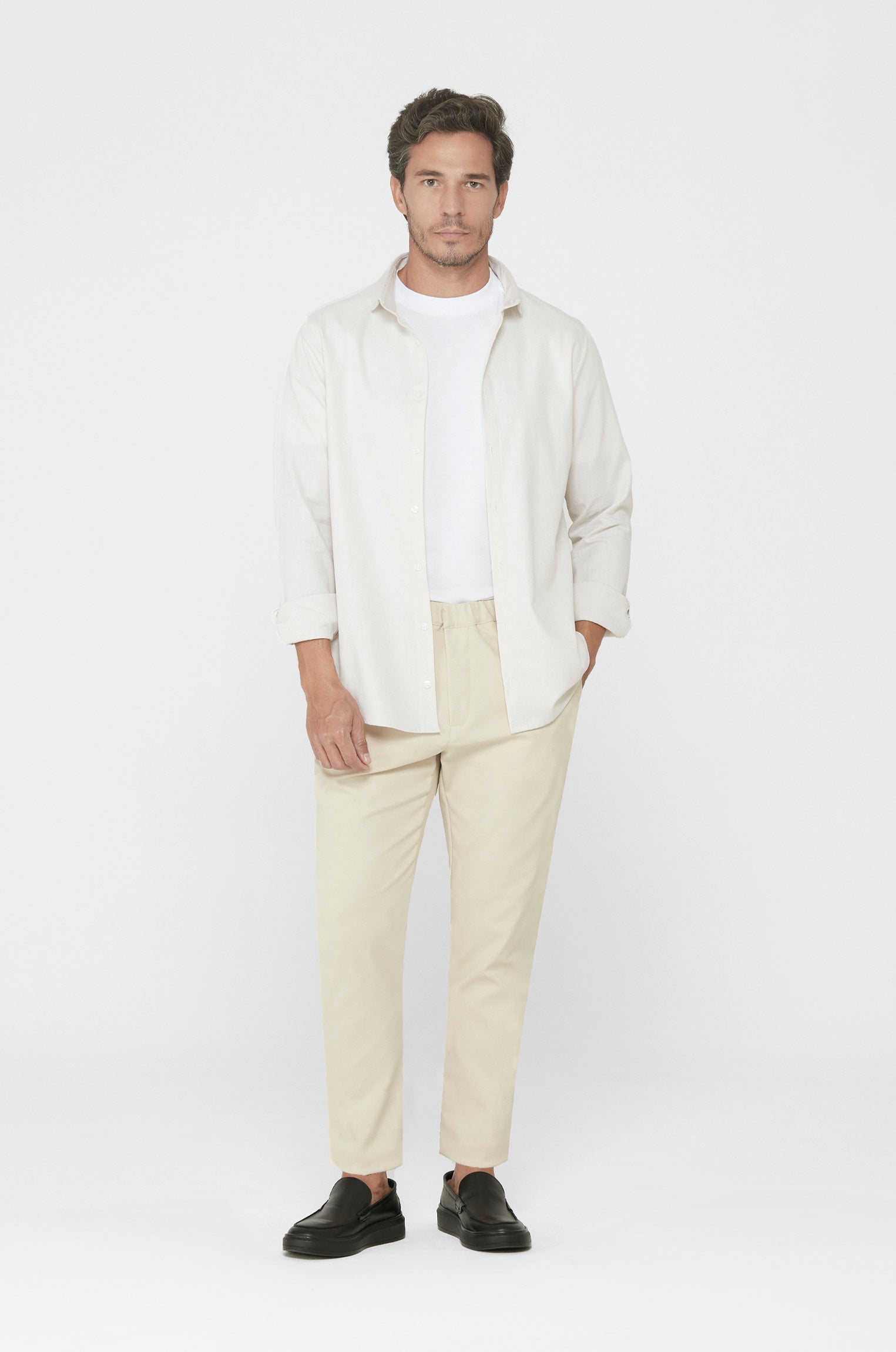 Camisa Oxford Elevada Bege