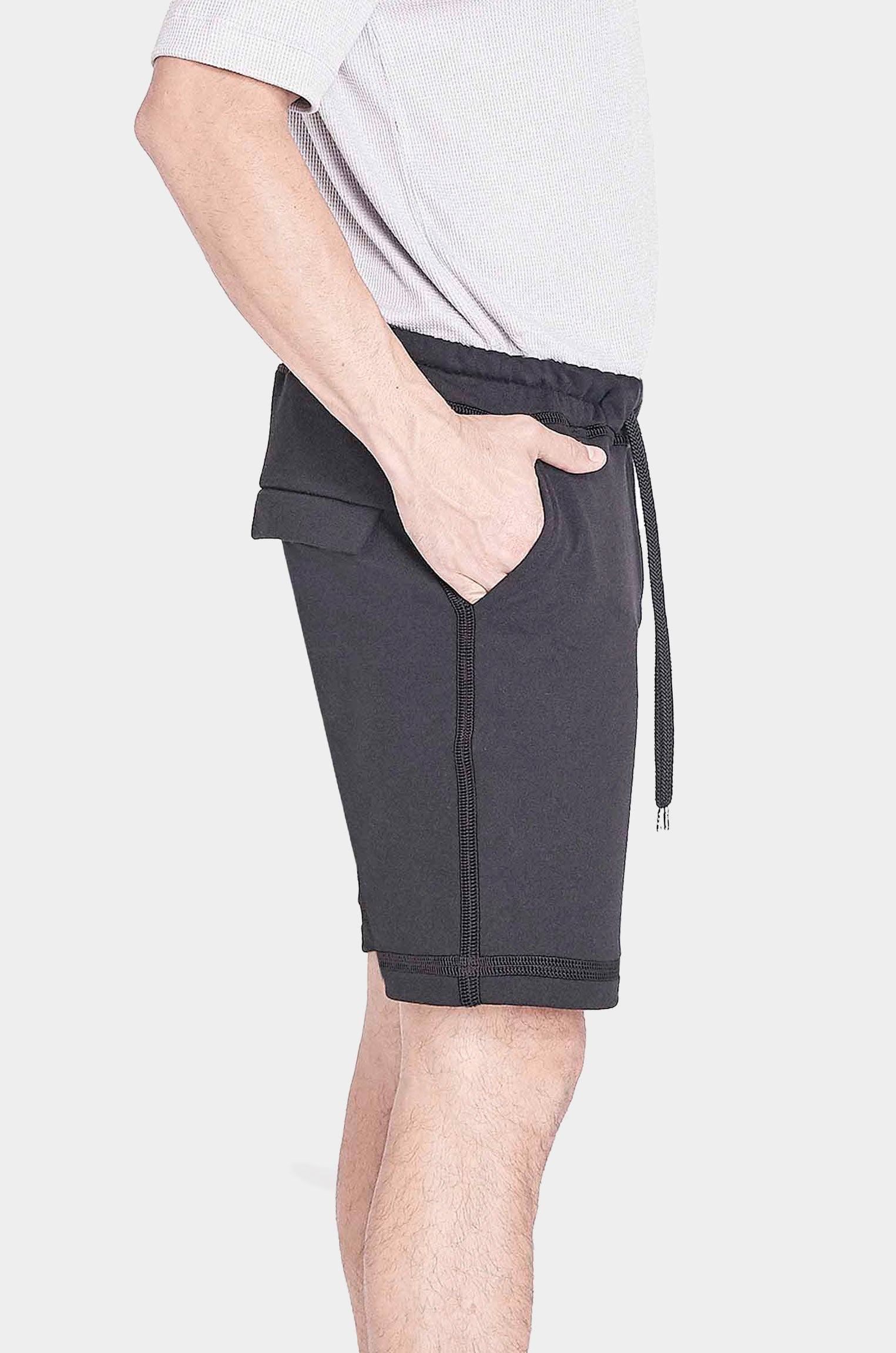 Bermuda Jogger Moletom Trama Preta