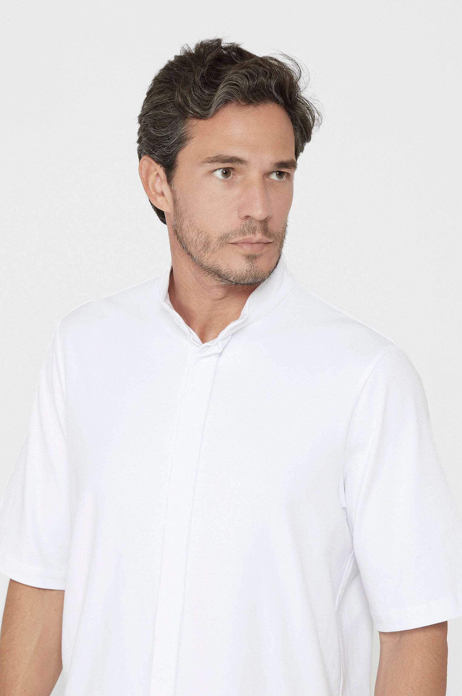 Camisa Curta Bossa Meia Malha Branca