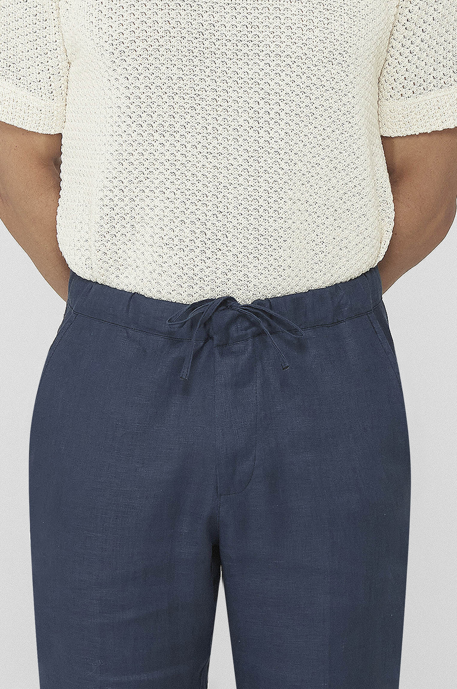 Calça 100% Linho Azul Marinho