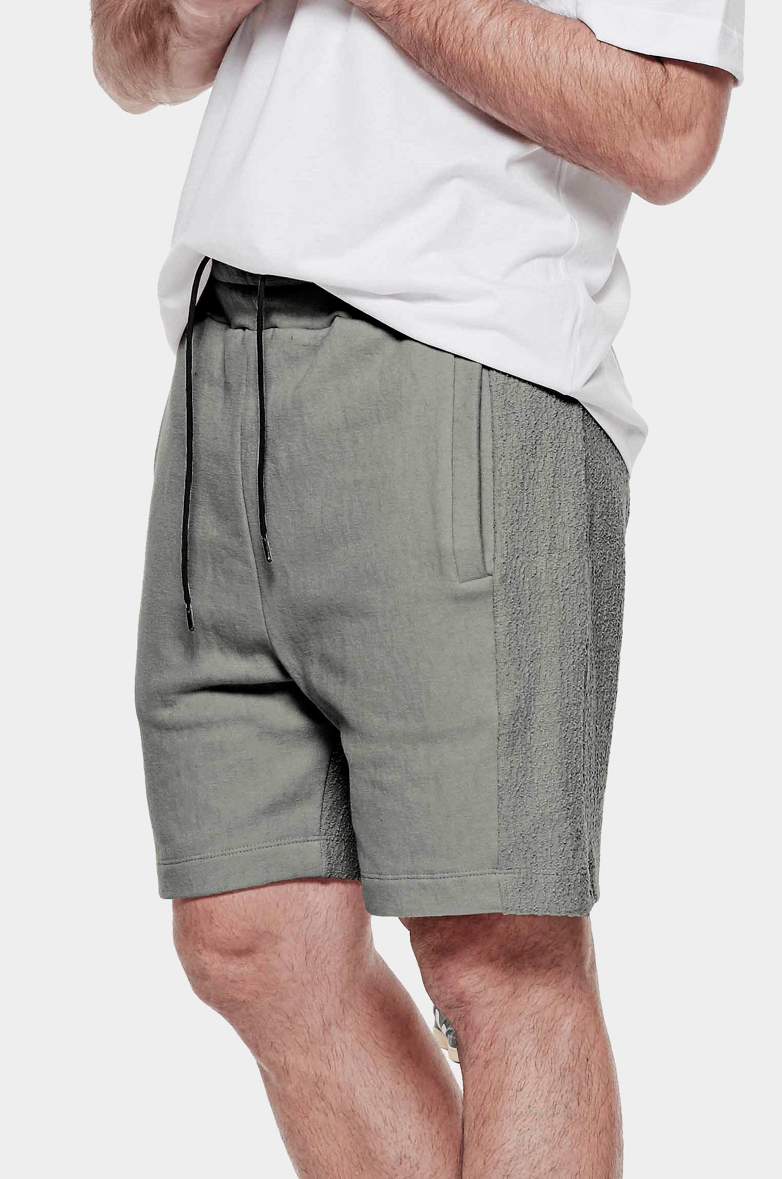 Bermuda Moletom Saruel Cinza Esverdeado