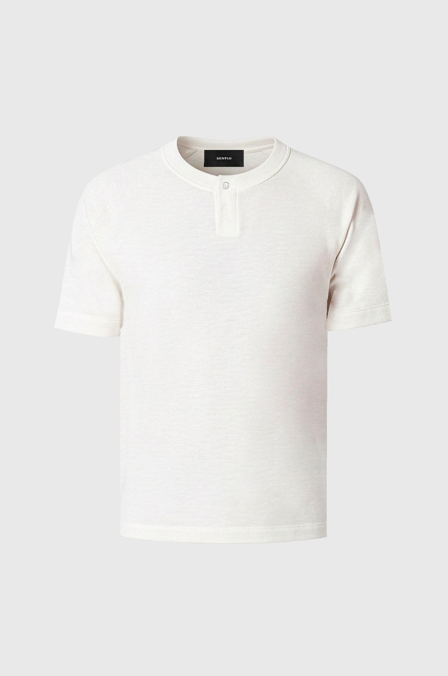 Camiseta Texturizada Henley Off White