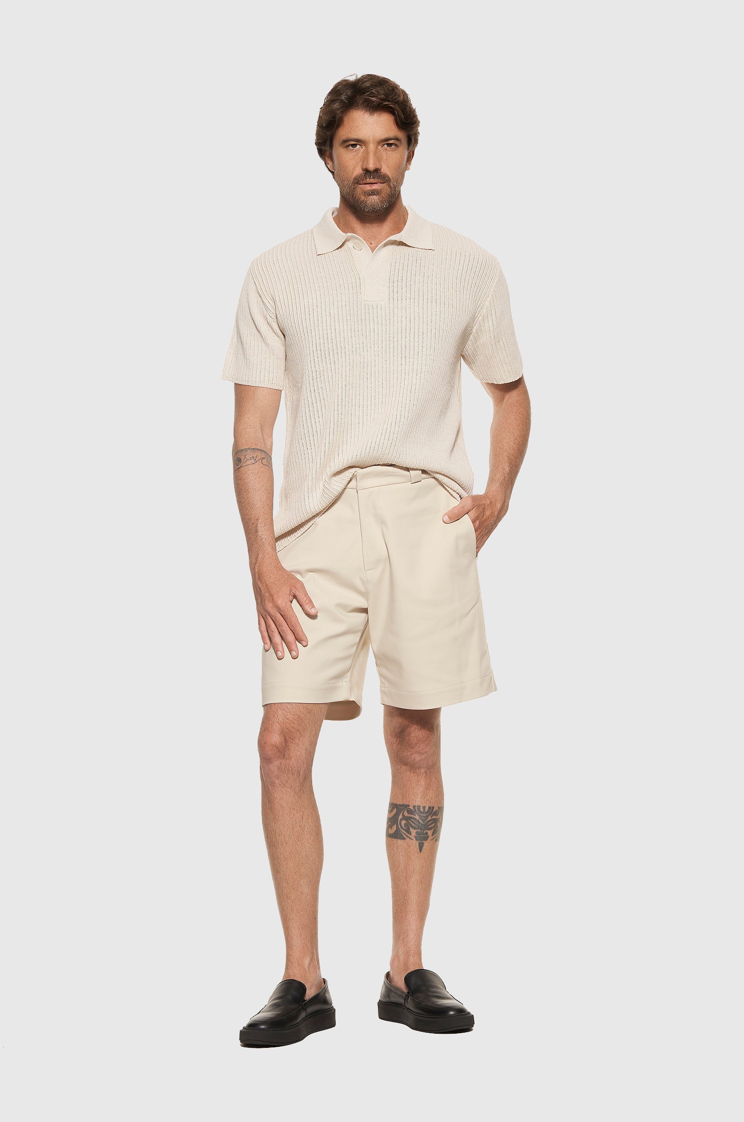 Polo Tricô Desagulhado Fresh Bege