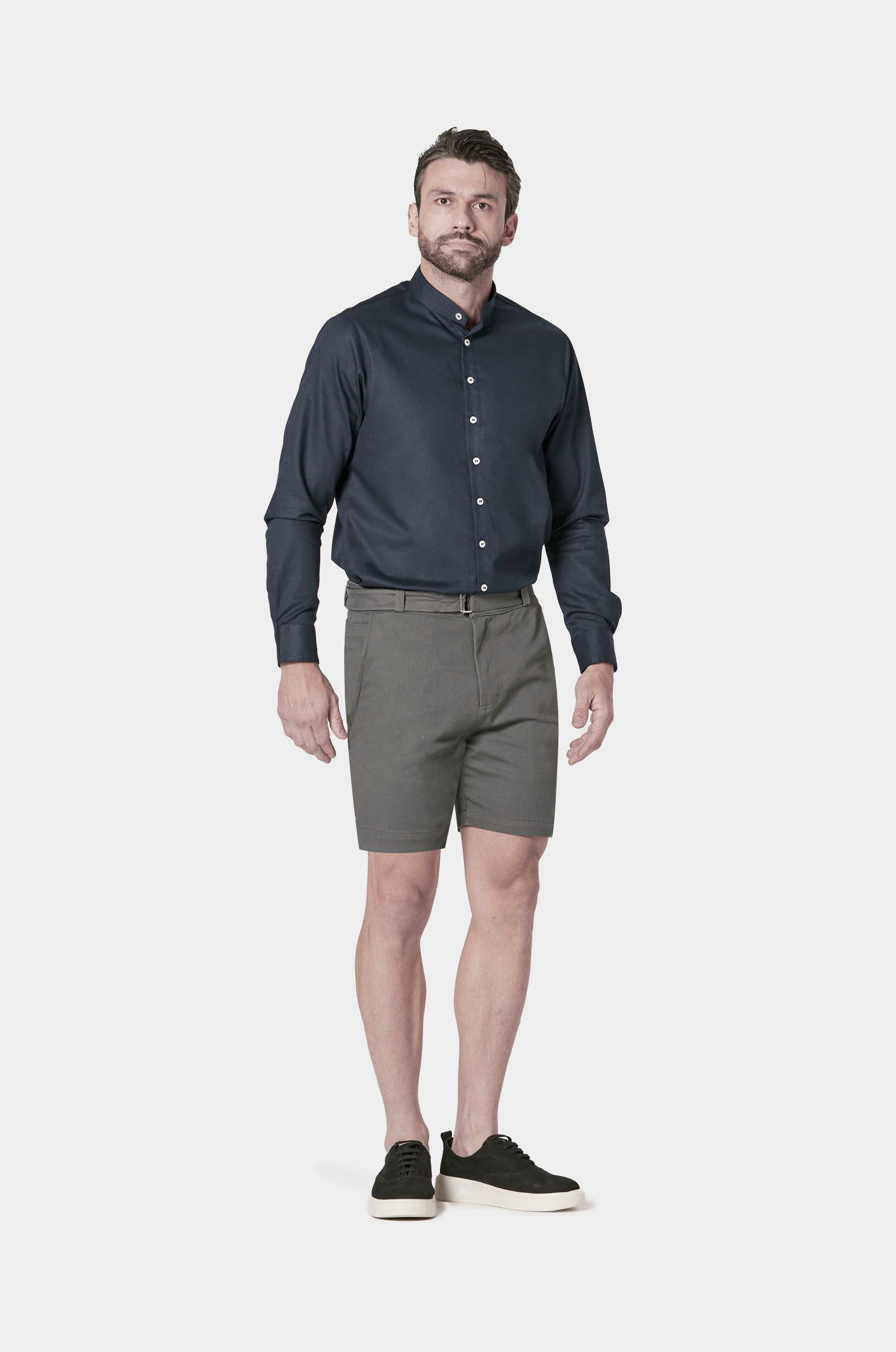 Bermuda Chino Modern Chumbo
