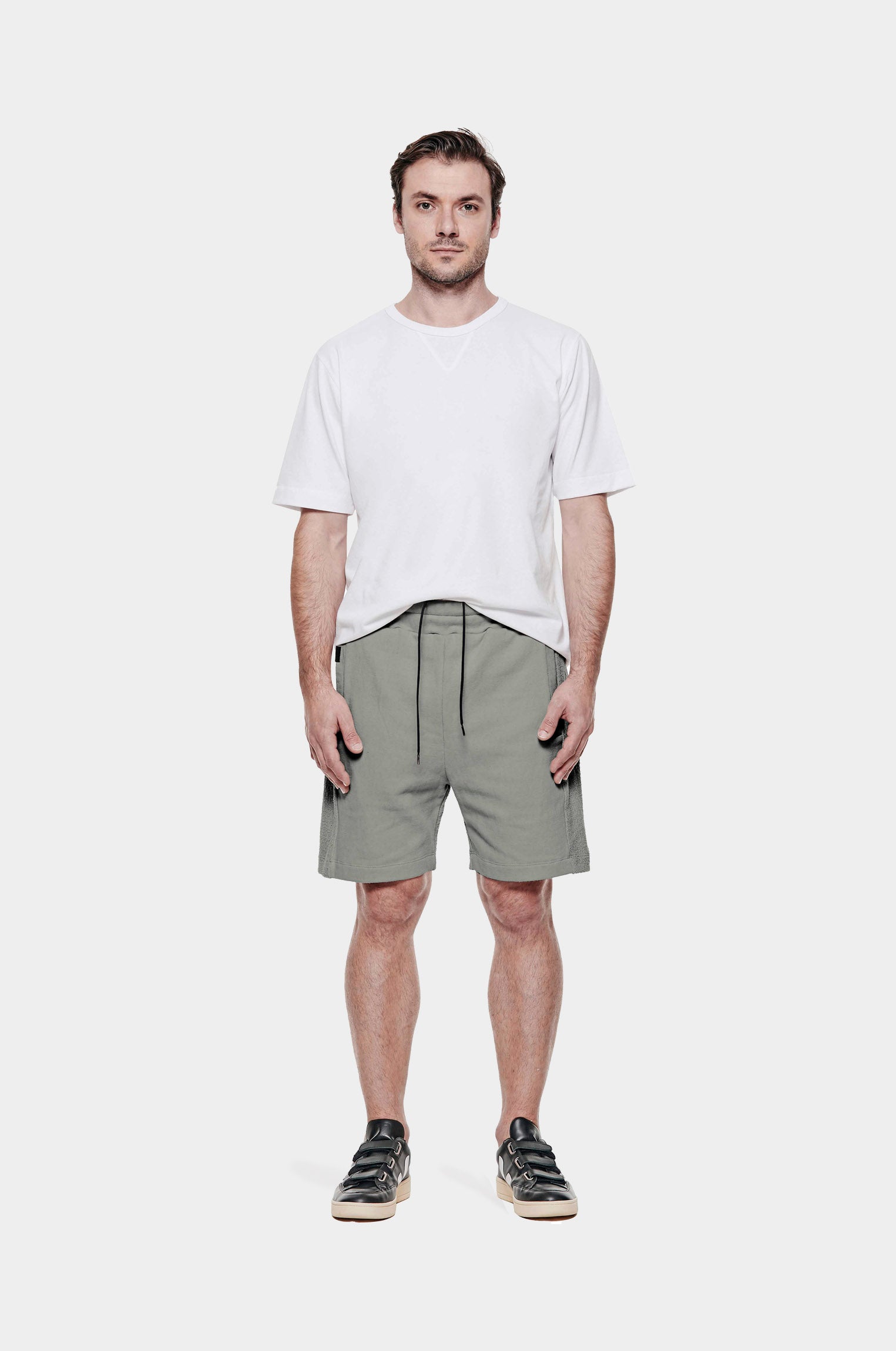 Bermuda Moletom Saruel Cinza Esverdeado