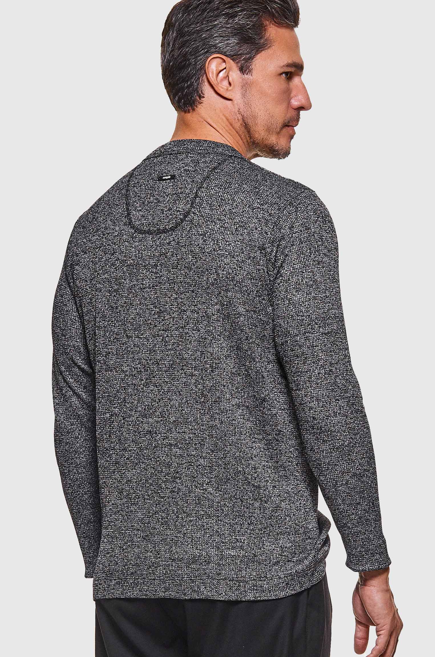 Manga Longa Wave Mescla Preto